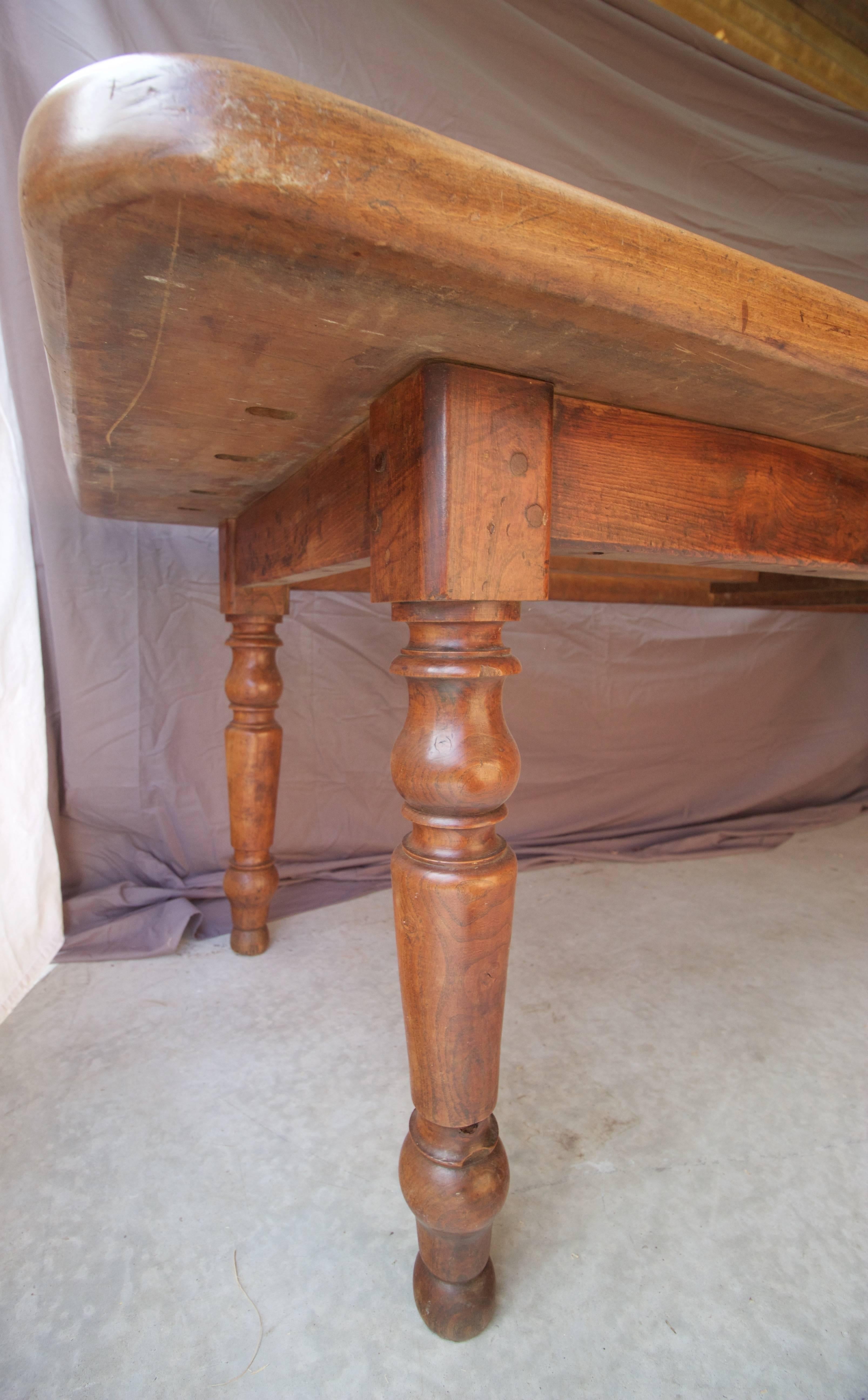 Hand-Crafted Early 19th Century Large French Farm Table from Normandie For Sale