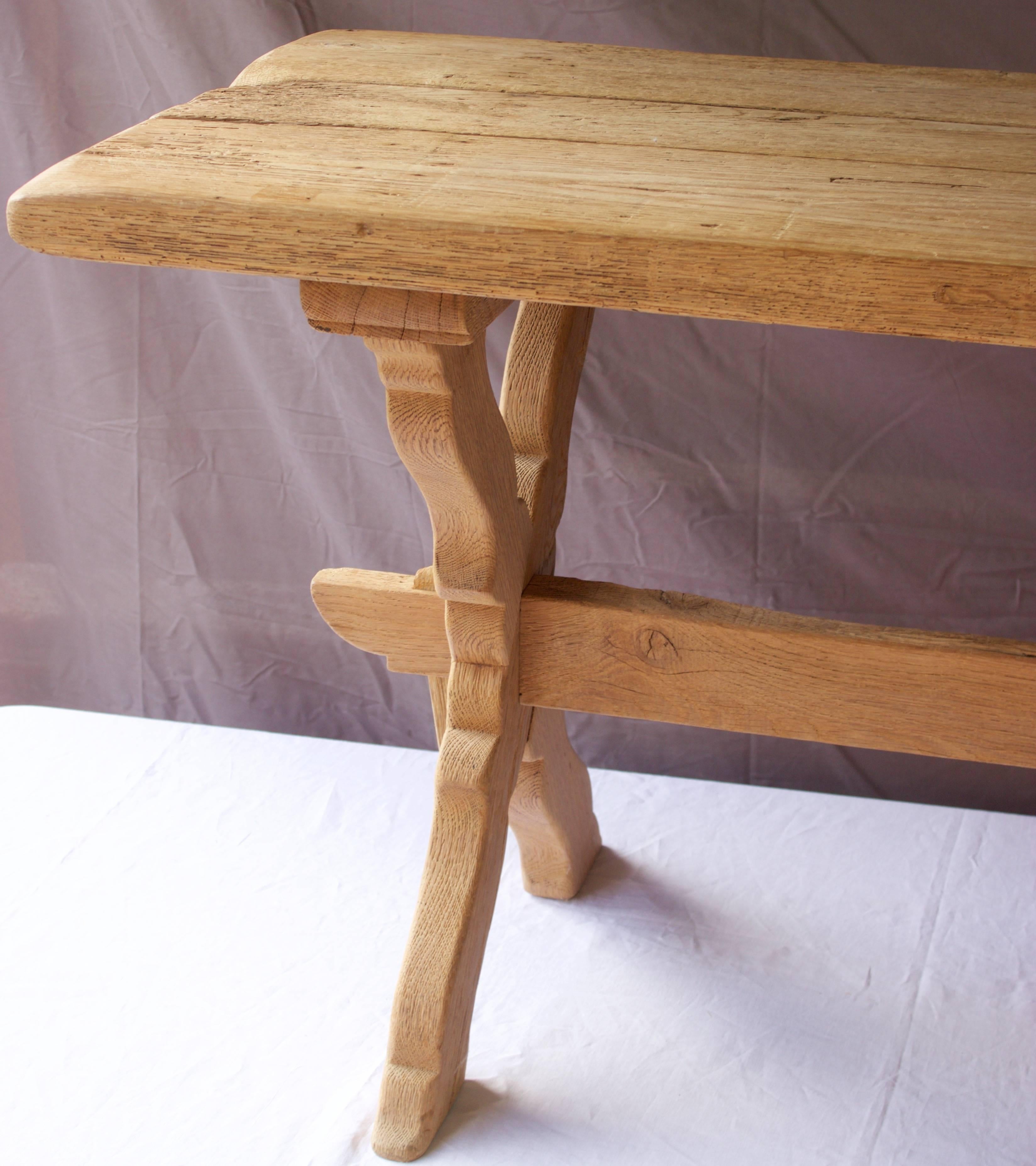 Other French 18th Century Monastery Oak Trestle Table For Sale