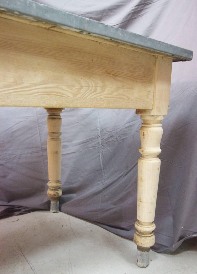 Antique French Florist Table with Zinc Top For Sale at 1stDibs