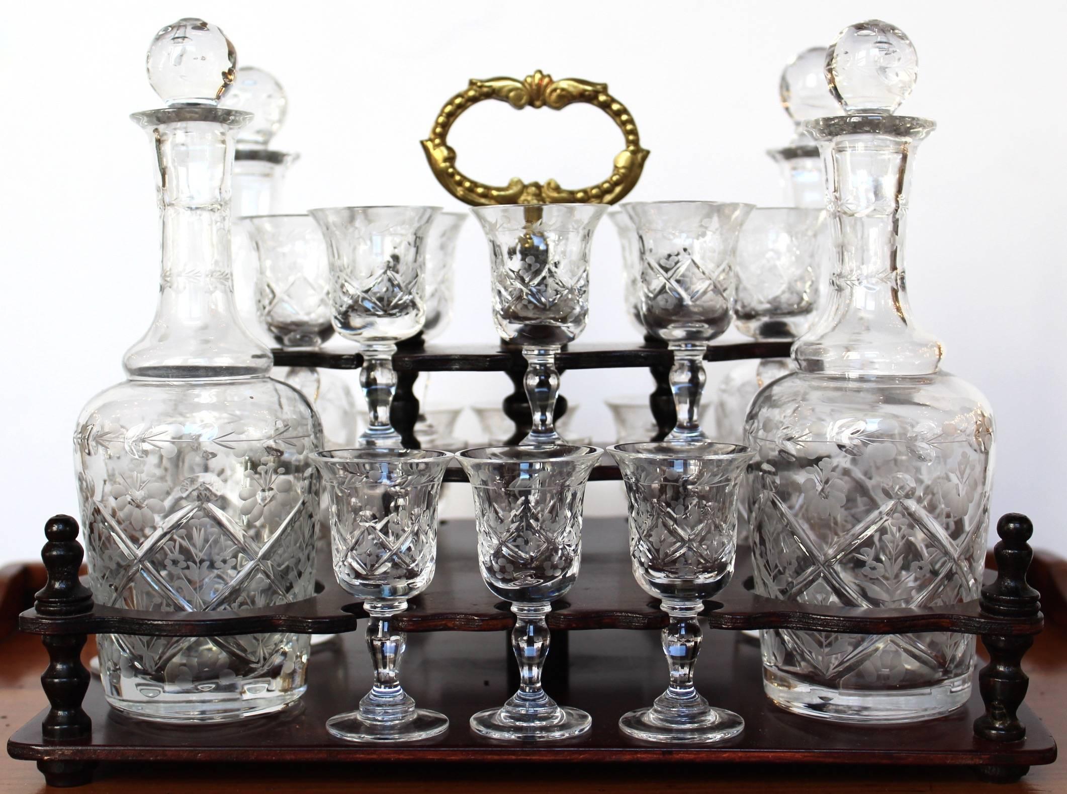 Mid-19th Century 19th Century French Cave a Liqueurs or Tantalus For Sale