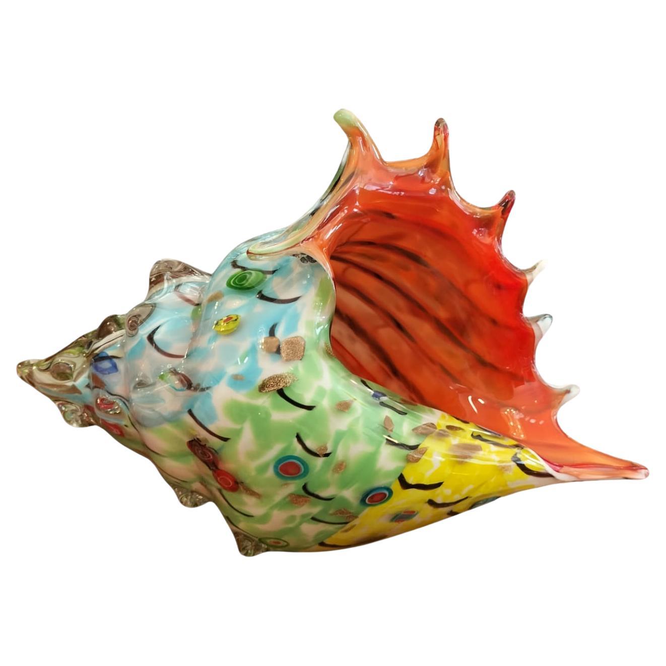 Murano Glass Shell Sculpture from Venice, Italy. For Sale