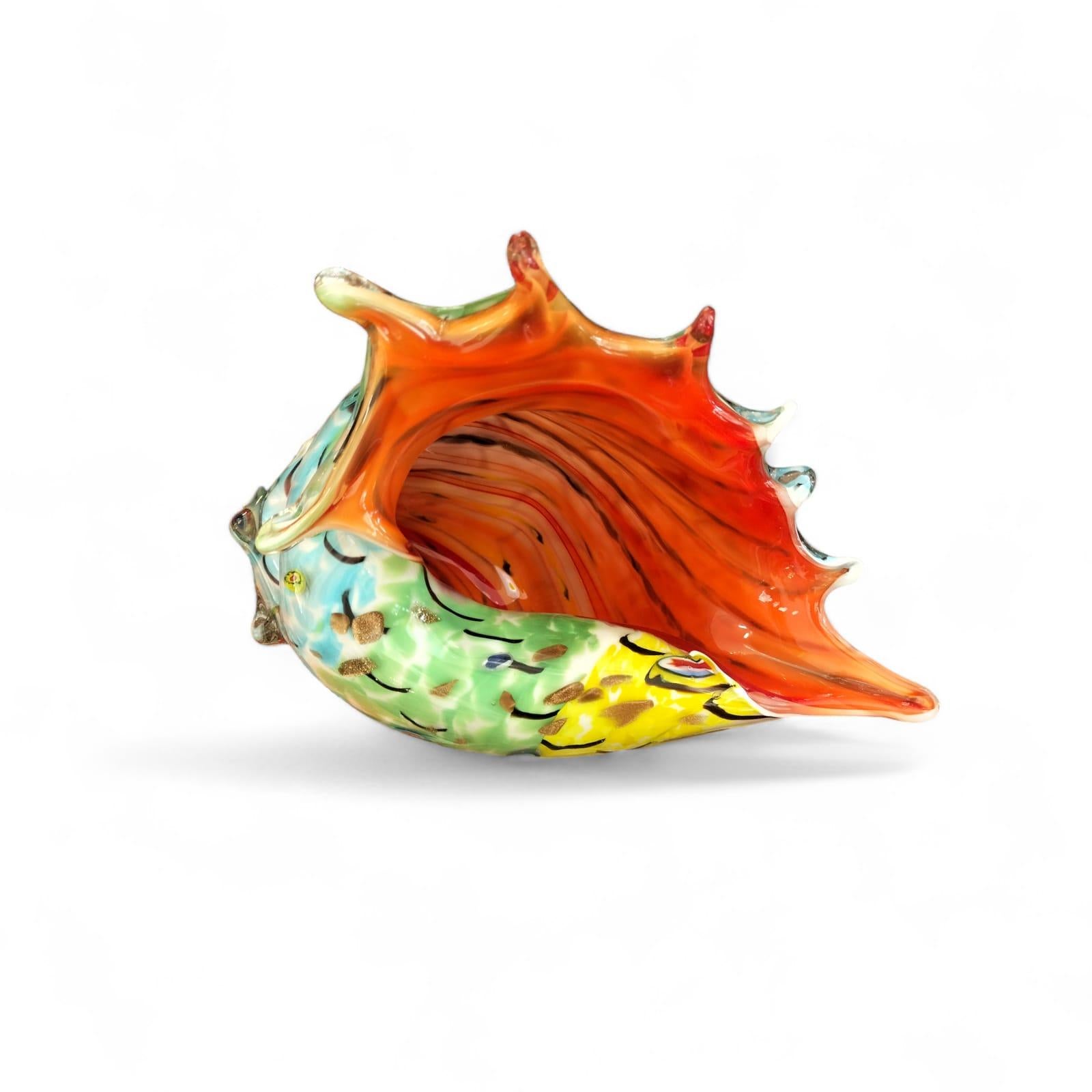 Contemporary Murano Glass Shell Sculpture from Venice, Italy. For Sale
