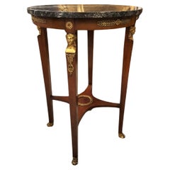 19th Century French Empire Marble Top Oval Side Table, Circa 1800