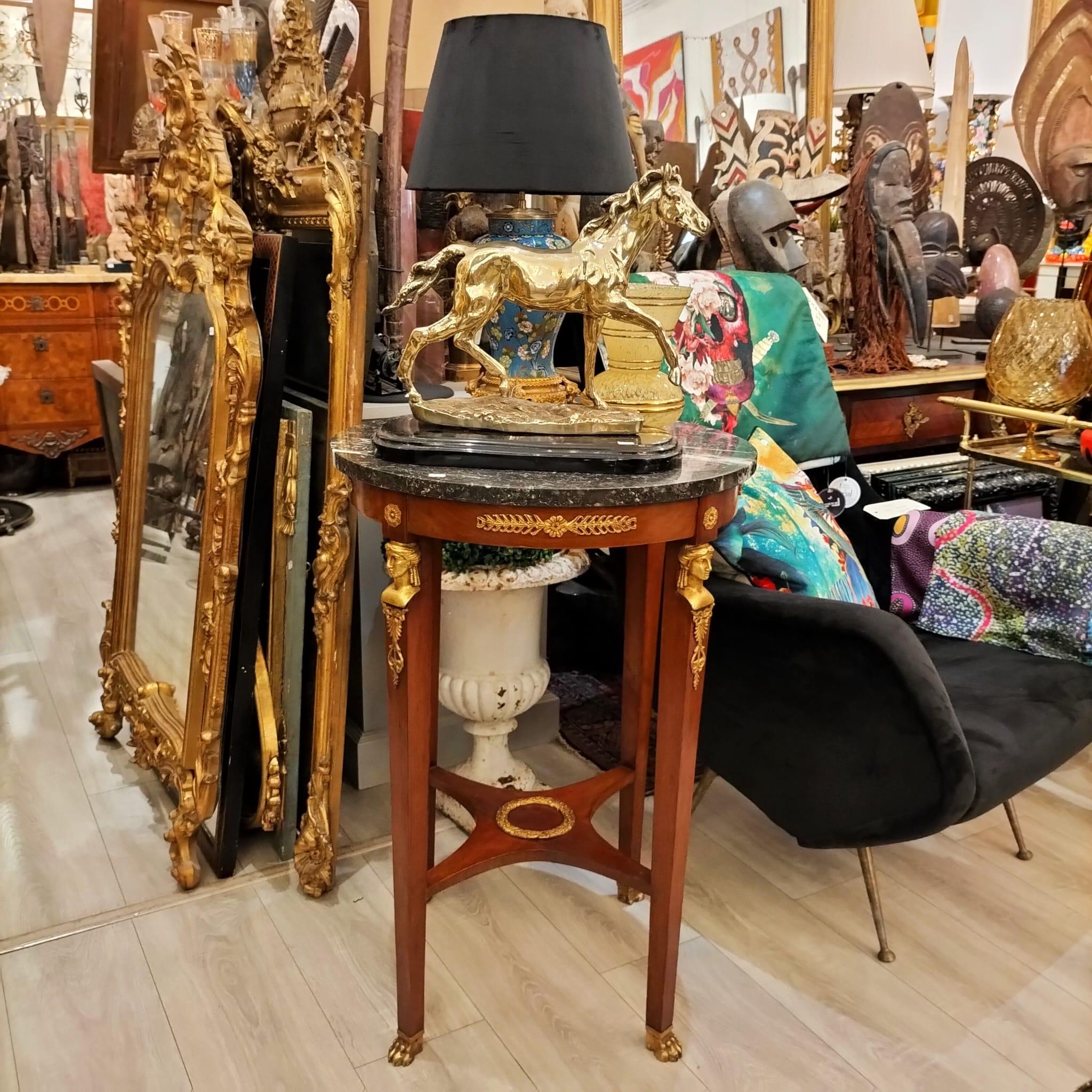 19th Century French Empire Marble Top Oval Side Table, Circa 1800 For Sale 5