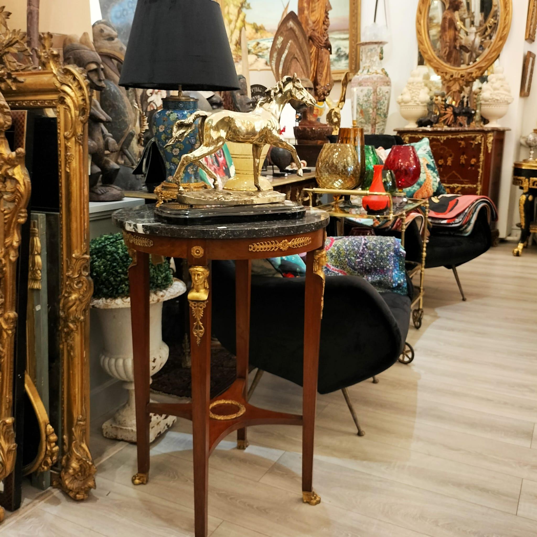 19th Century French Empire Marble Top Oval Side Table, Circa 1800 For Sale 6