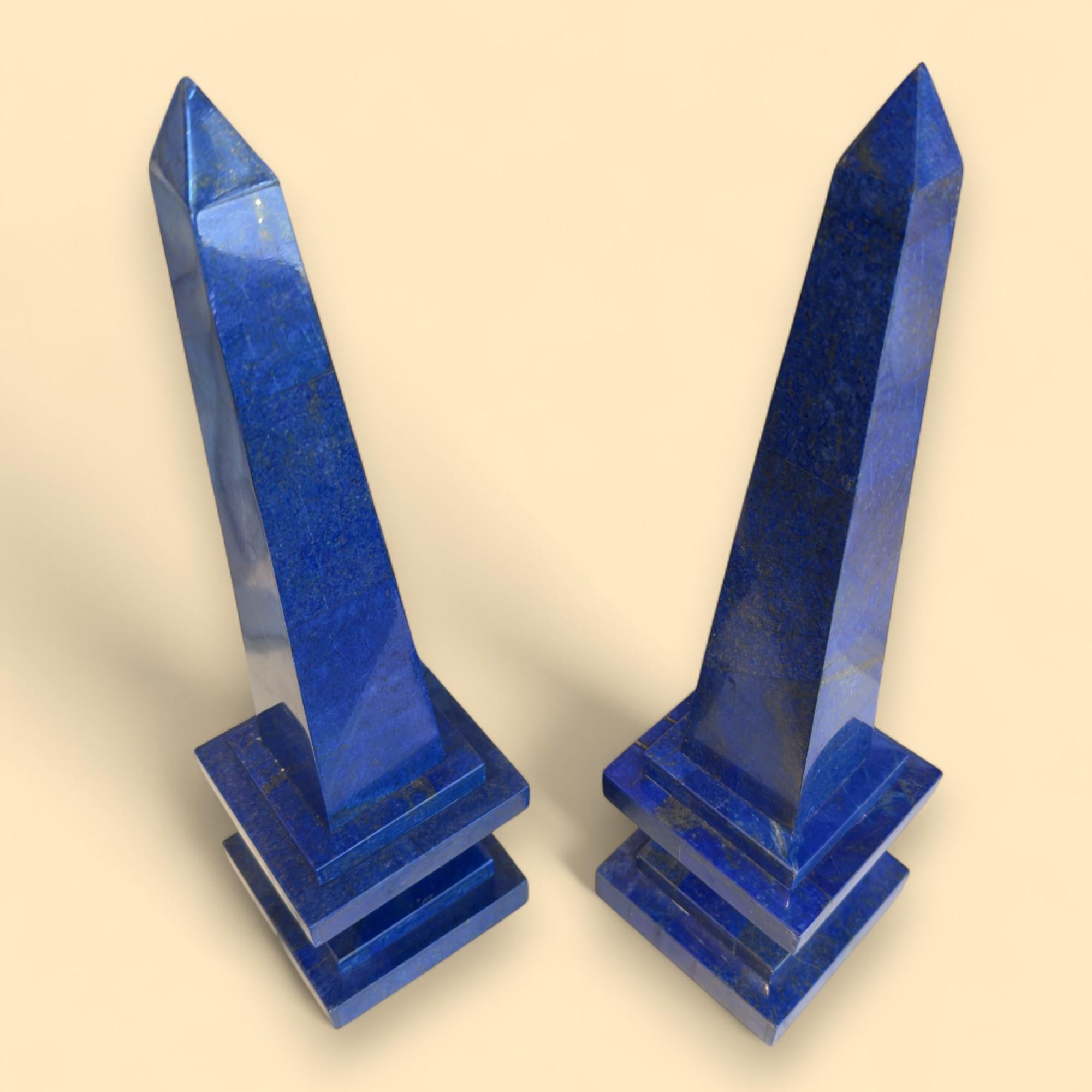 Paire d'obélisques en lapis-lazuli, Afghanistan, XIXe siècle en vente 1