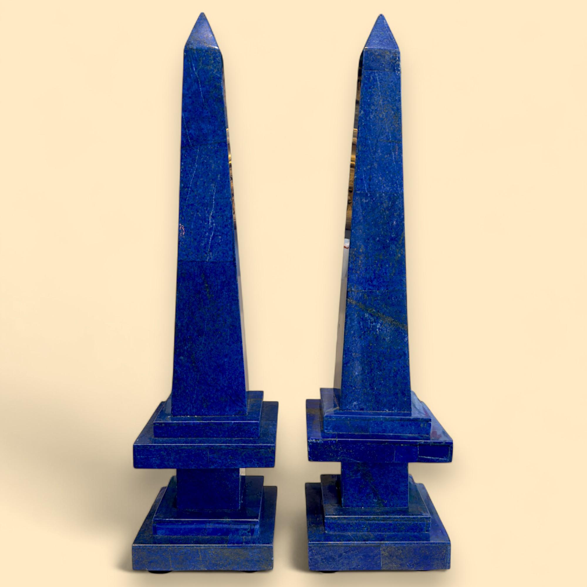 Paire d'obélisques en lapis-lazuli, Afghanistan, XIXe siècle Bon état - En vente à NICE, FR