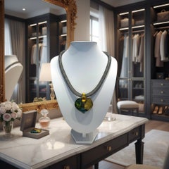 Unique Handcrafted Murano Glass Heart Pendant Necklace, 21th Century