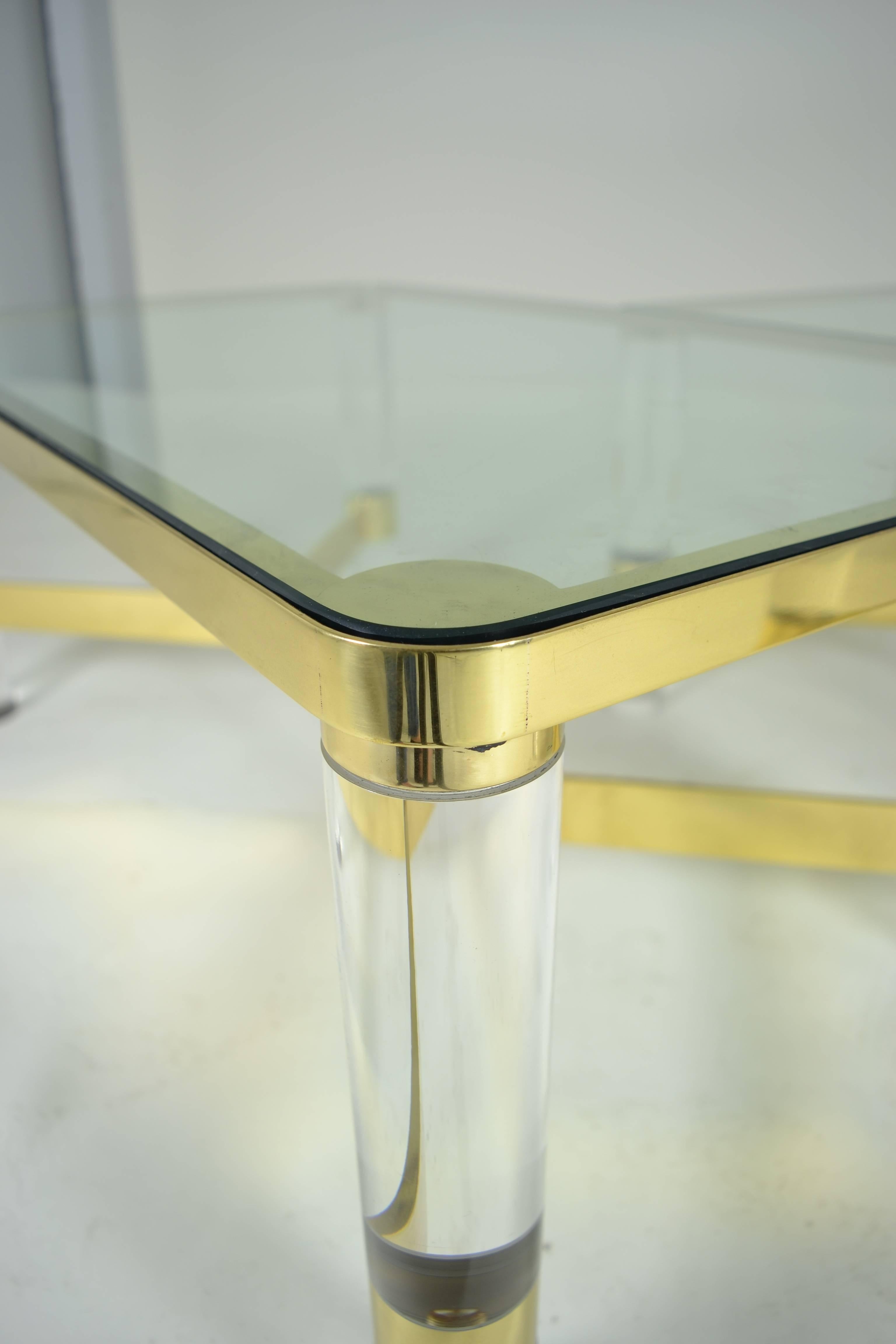 Karl Springer Brass and Lucite Cocktail Table 2