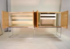 Milo Baughman Burled Wood Floating  Sideboard, circa 1970s