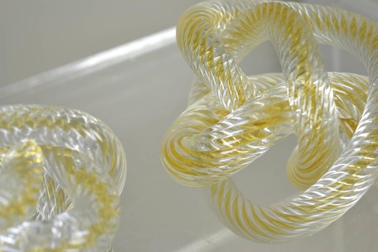 Two Signed Murano Glass Knots For Sale at 1stDibs