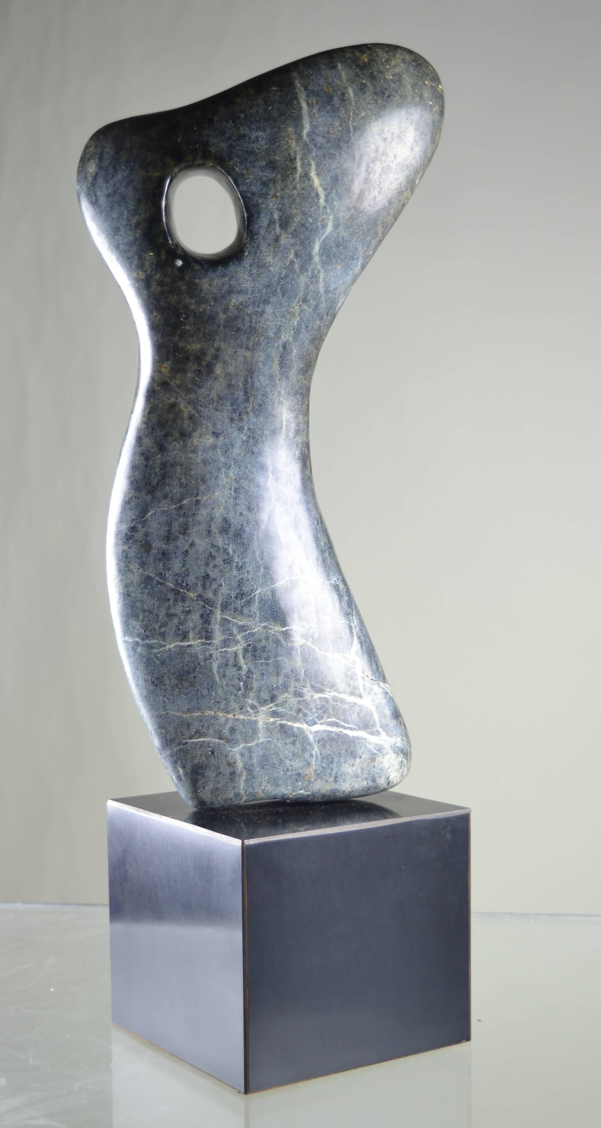 Modern Abstract Marble Sculpture on Custom Base