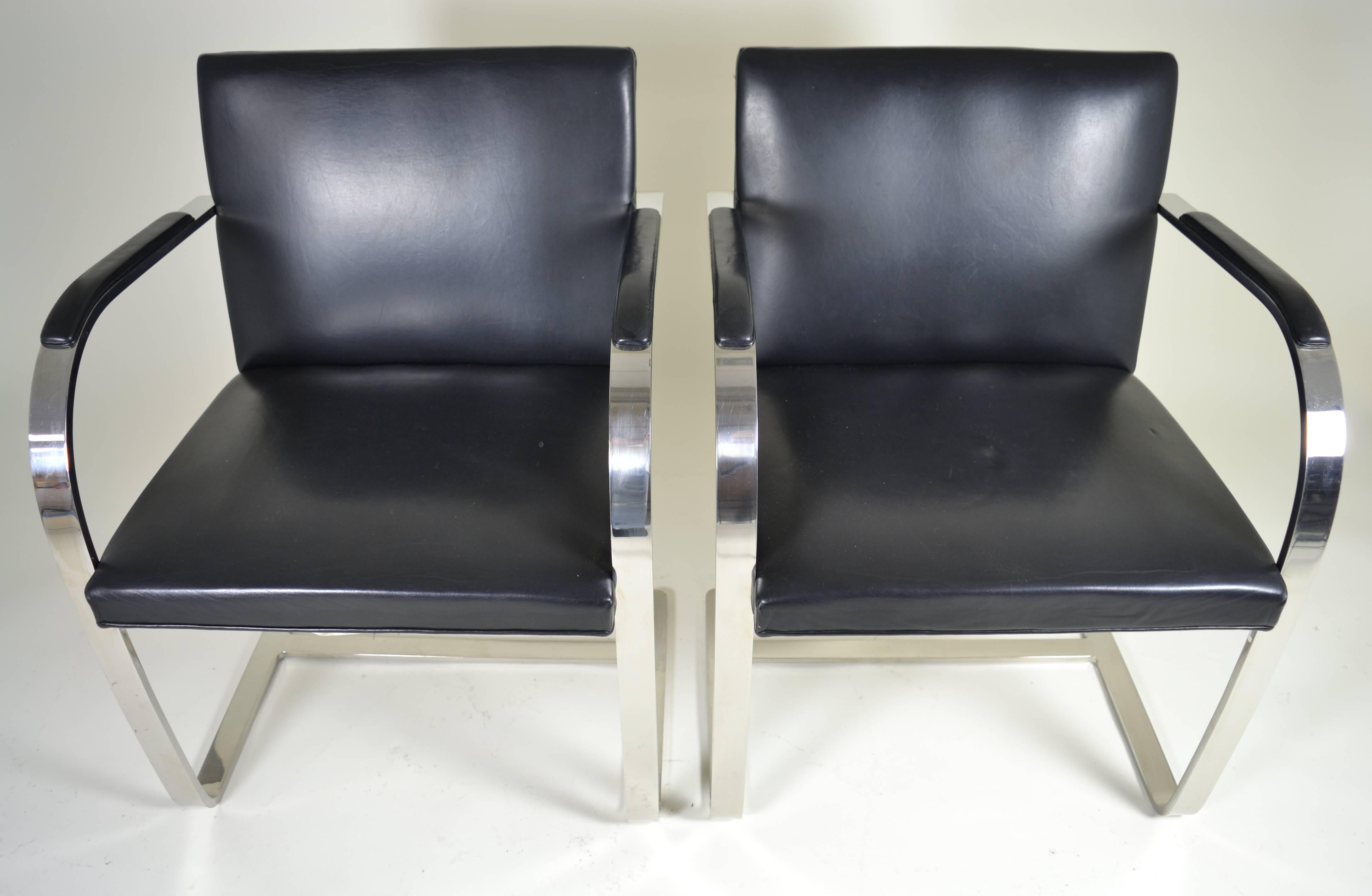 Modern Pair of Brno Chairs, Mies Van Der Rohe for Knoll