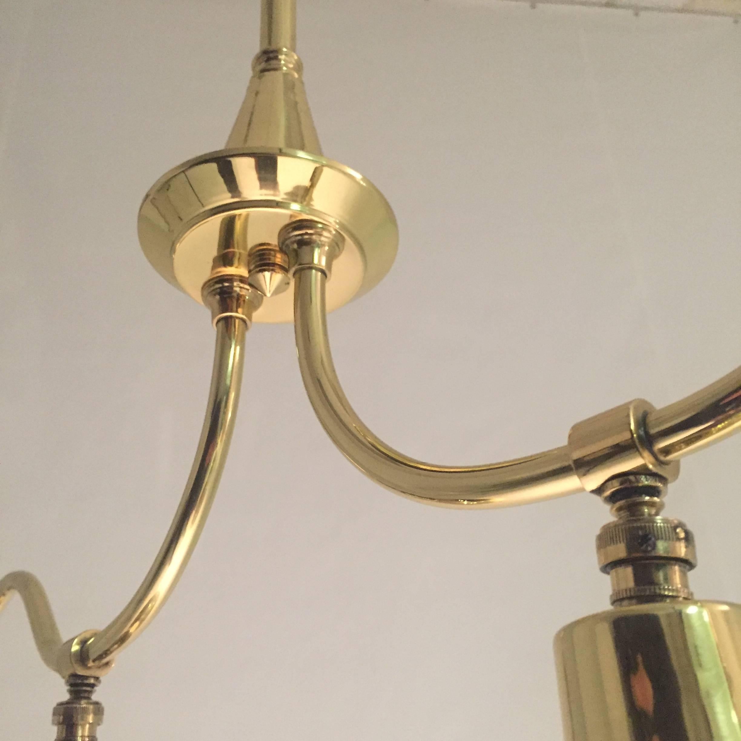 Modernist Brass Chandelier, circa 1960s 1