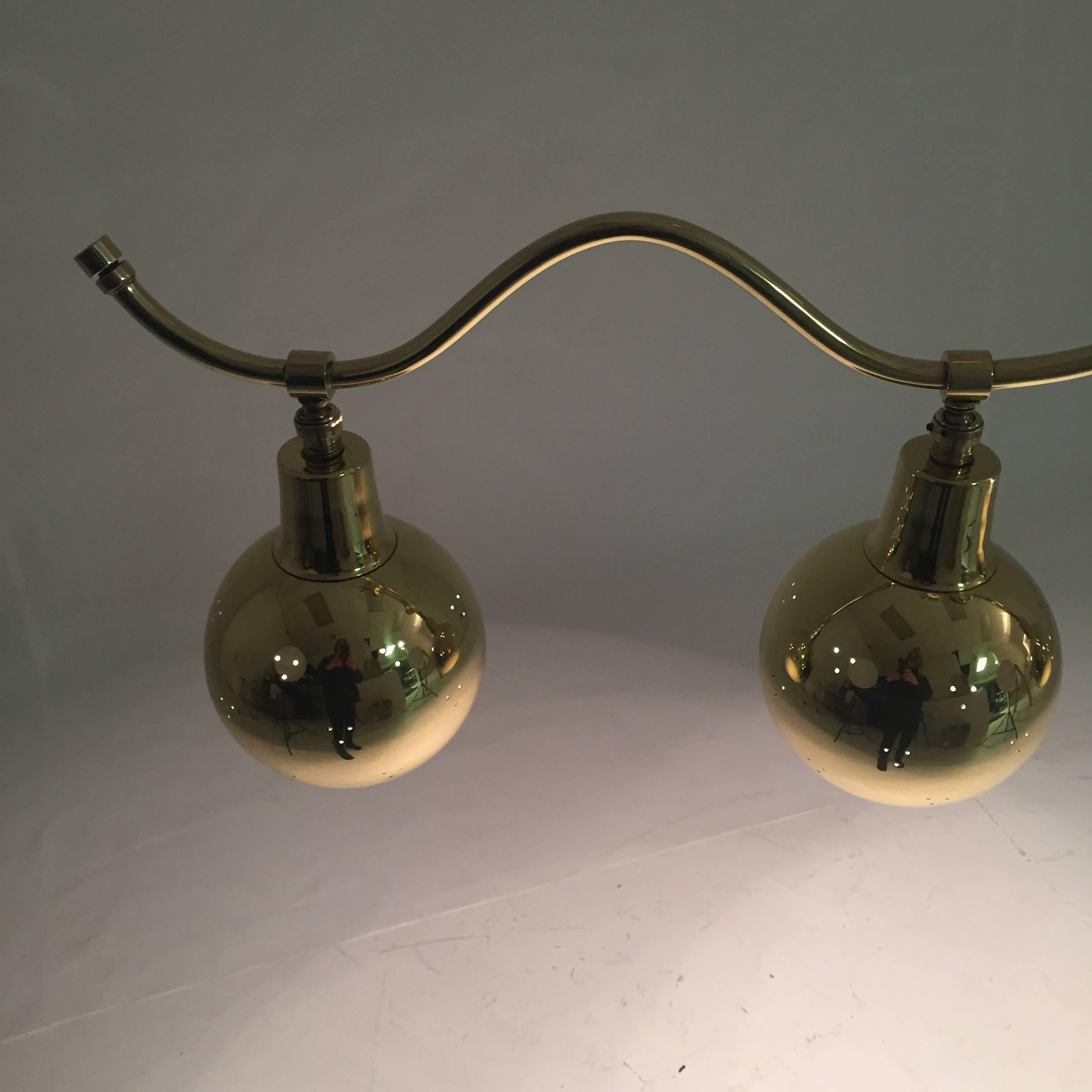 Modernist Brass Chandelier, circa 1960s 3