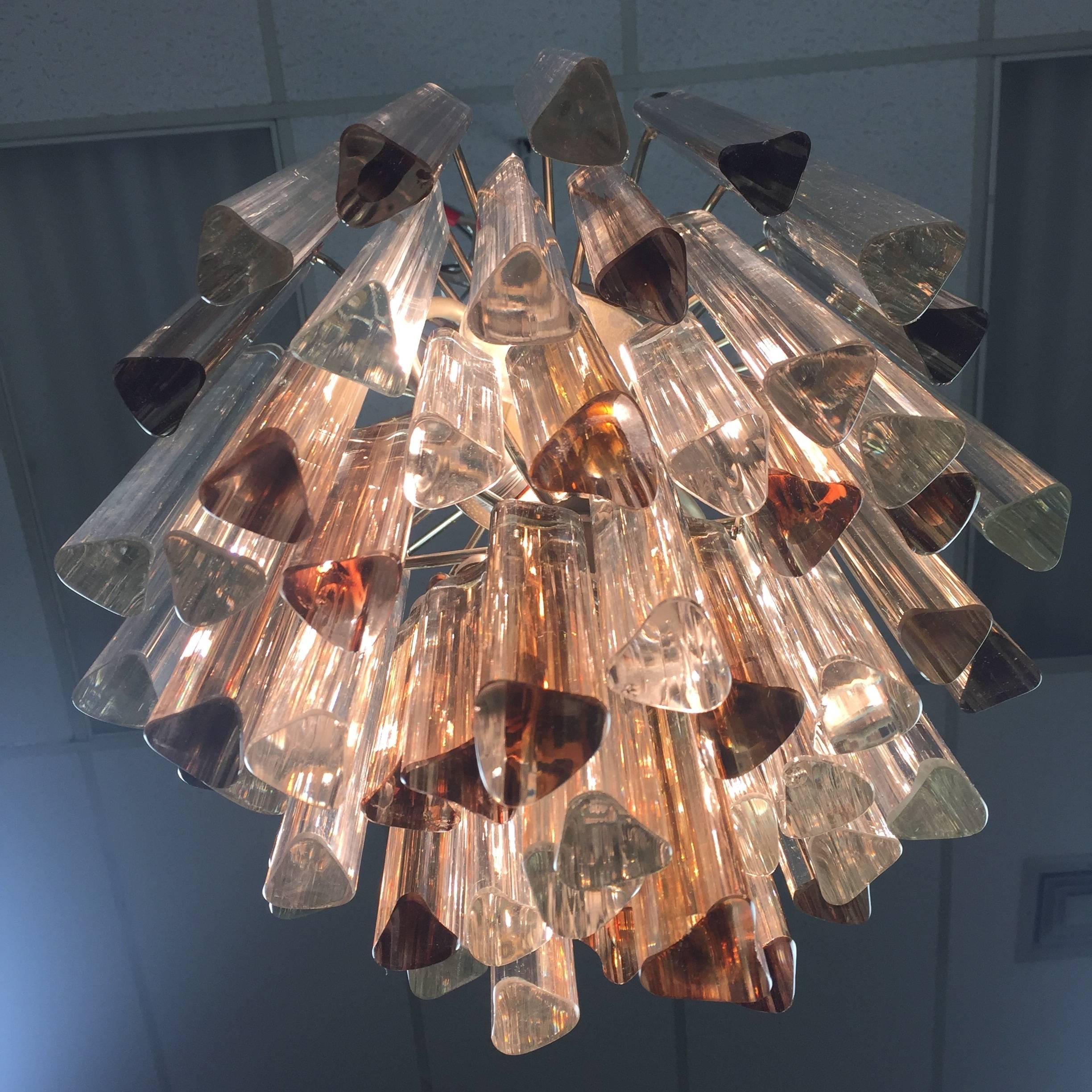 Two Toned Murano Glass Camer Chandelier  1