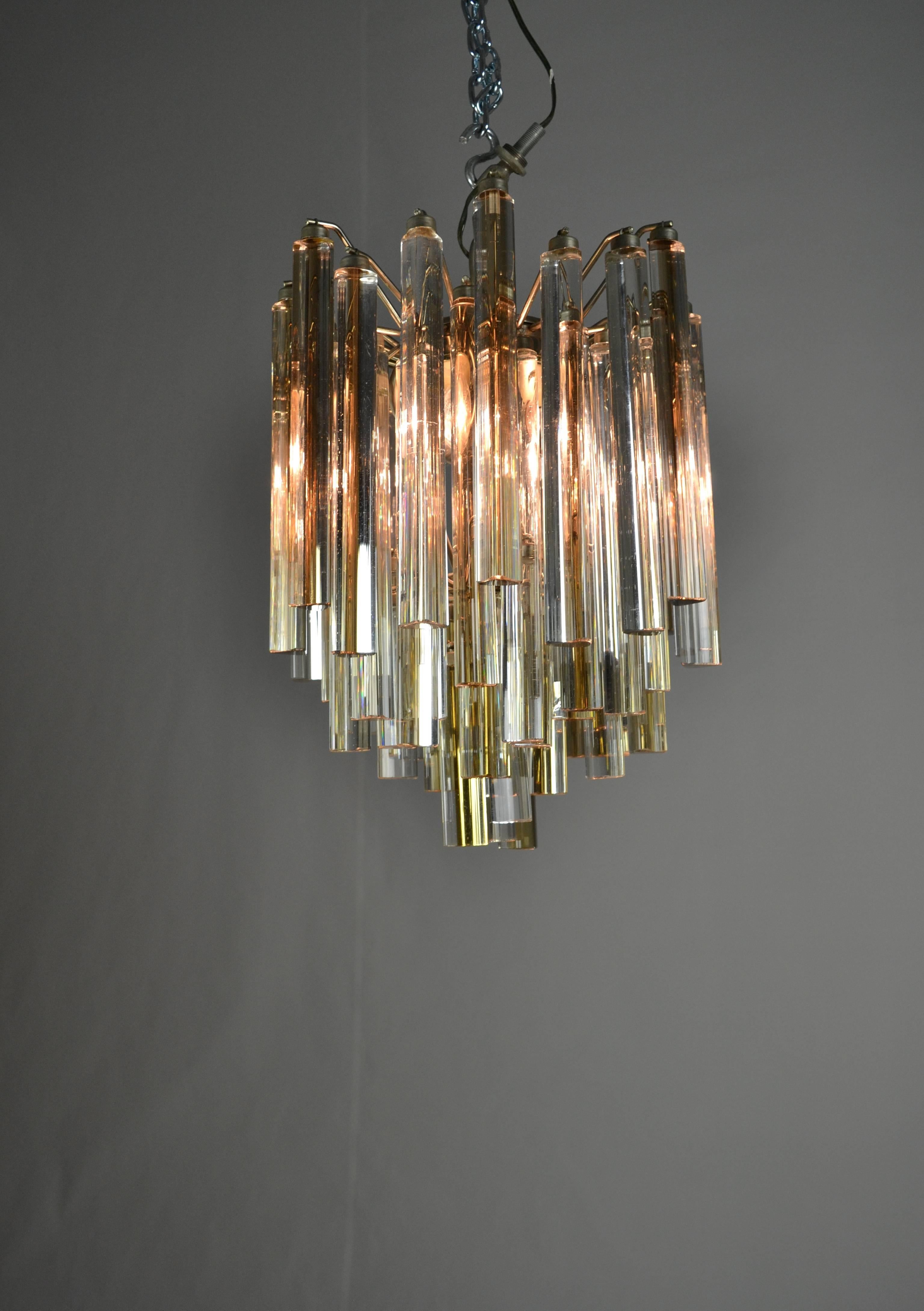 Two Toned Murano Glass Camer Chandelier  4