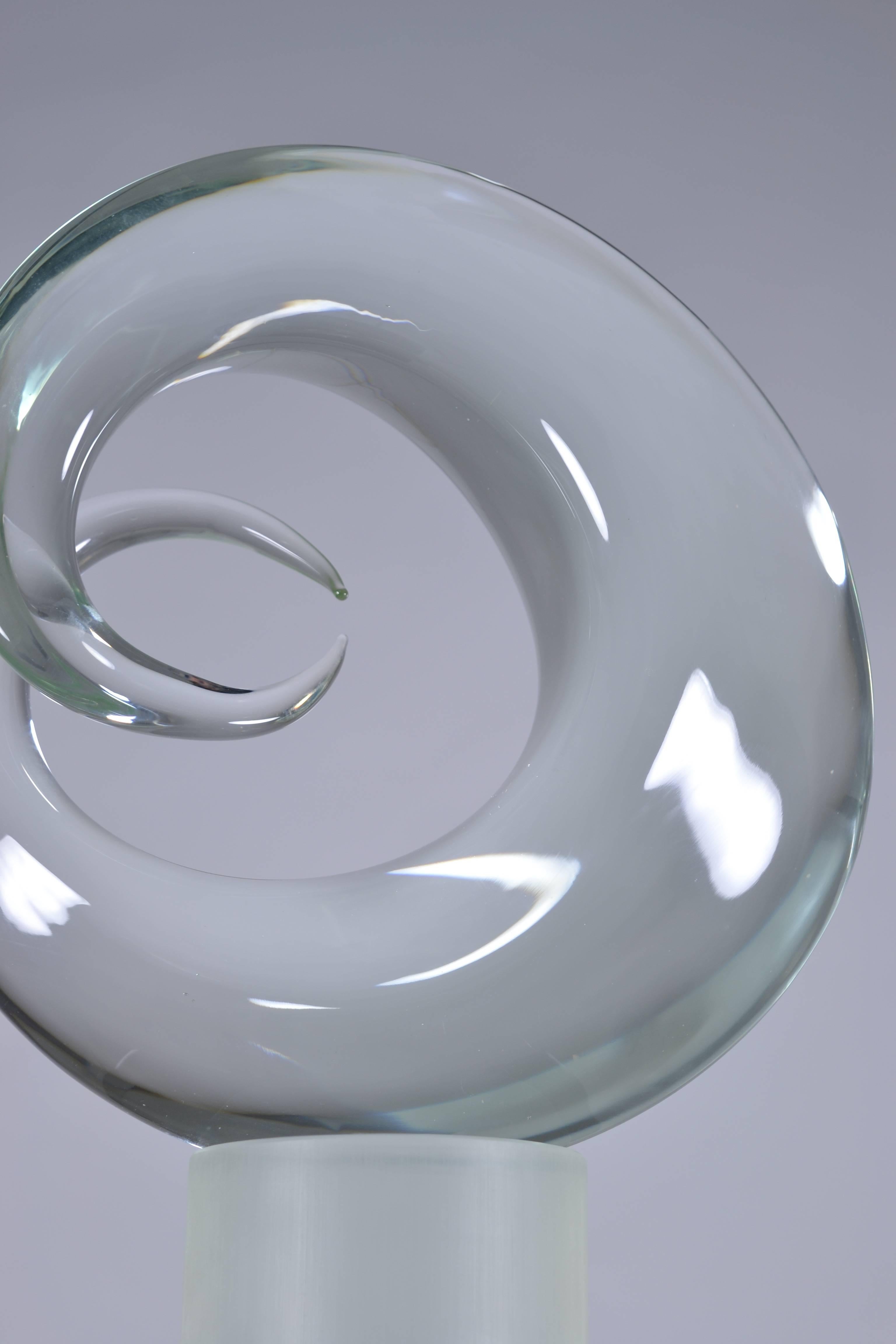 All clear glass and a great medium size. Incised signature under base: Seguso AV.