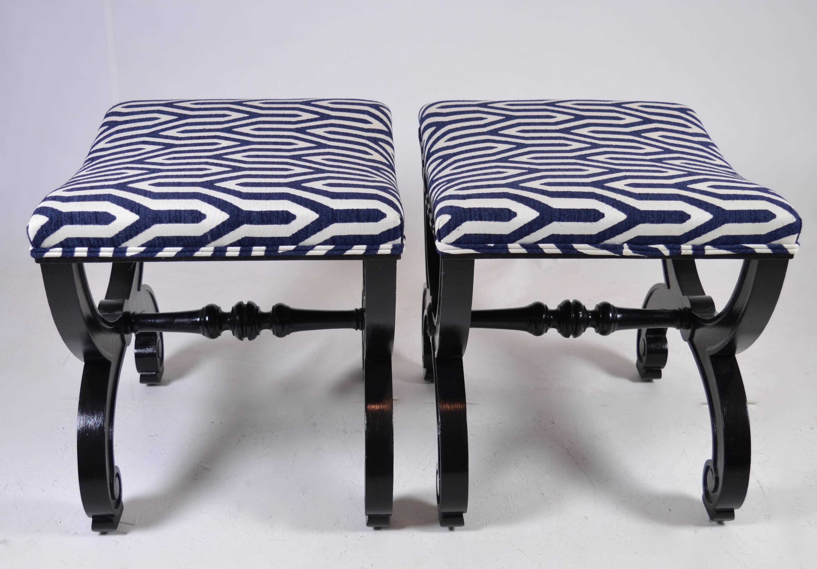 Pair of X-Based Stools 2