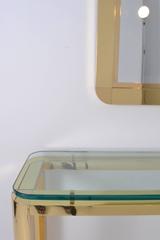 Modernist Brass Console and Mirror, USA, circa 1980