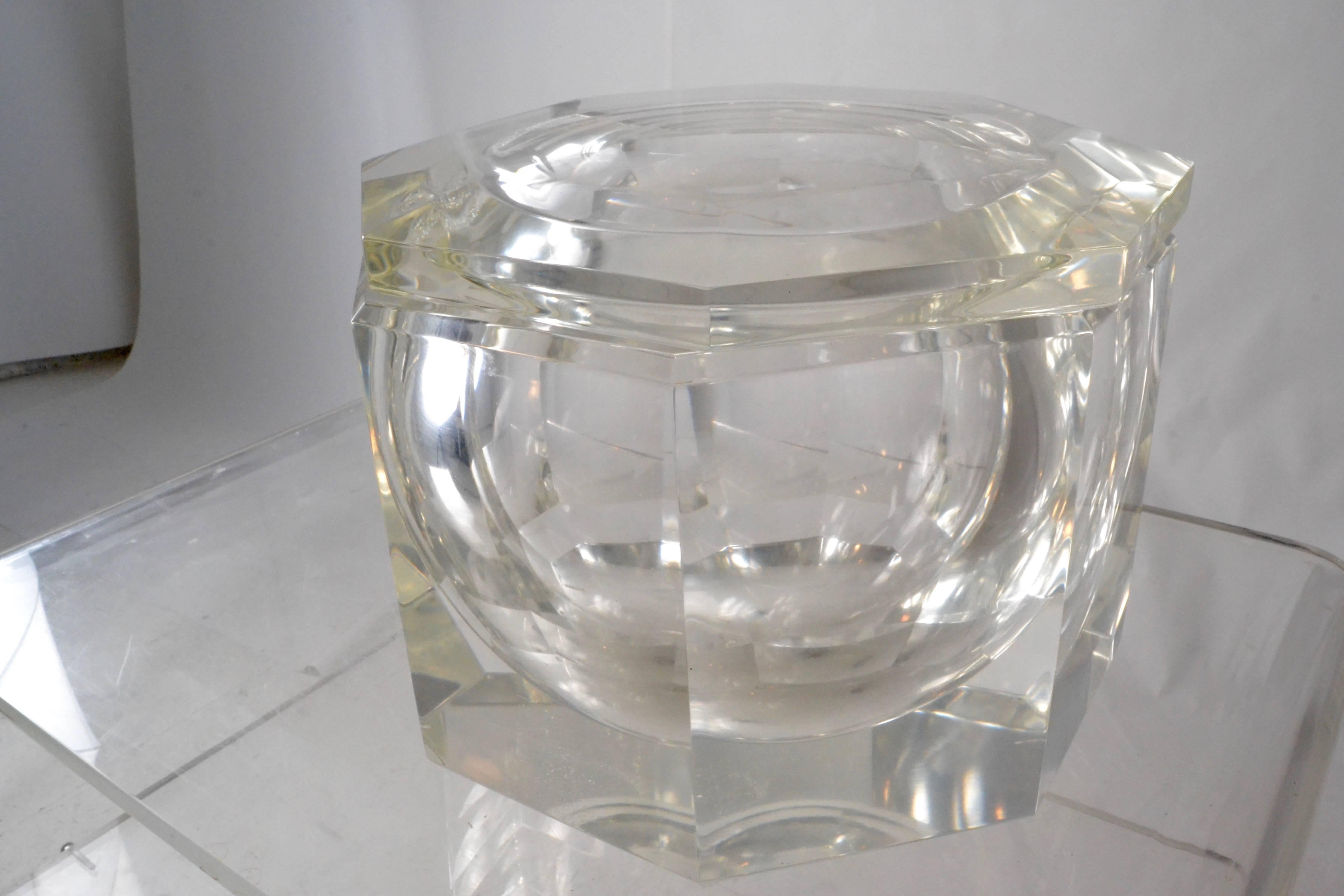 Fire Polished Lucite Ice Bucket 1