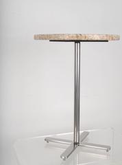 Travertine Marble and Chrome Drinks Table, circa 1970s