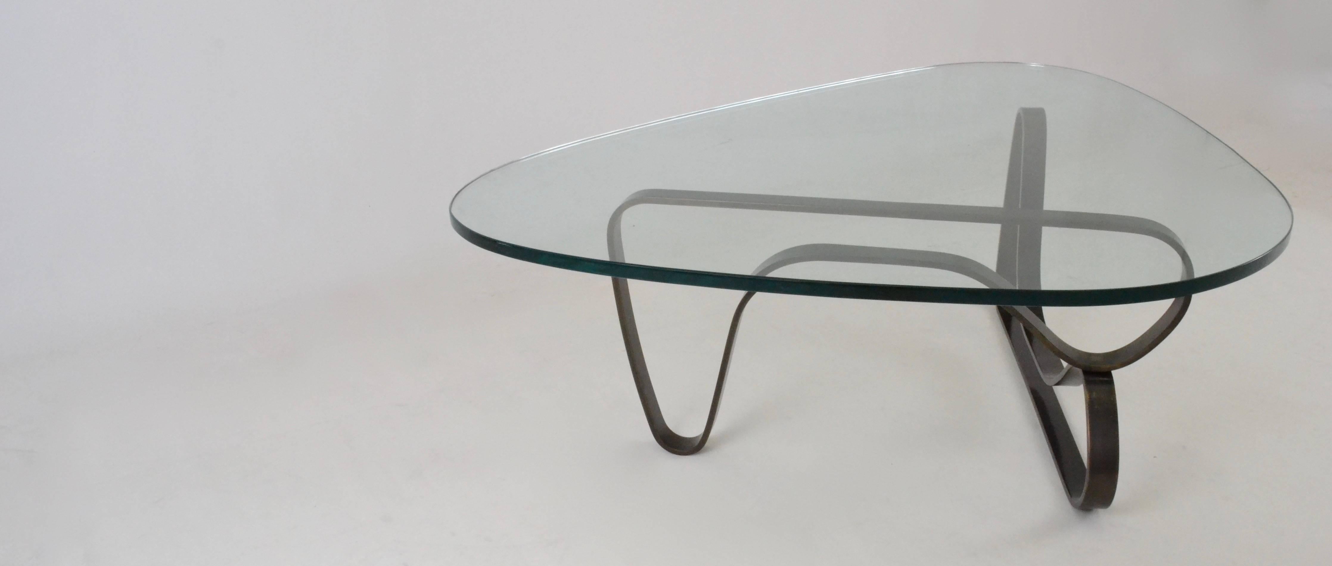 An exceptional cocktail table base-sculptural, biomorphic form in solid bronze. Measures: Original 3/4