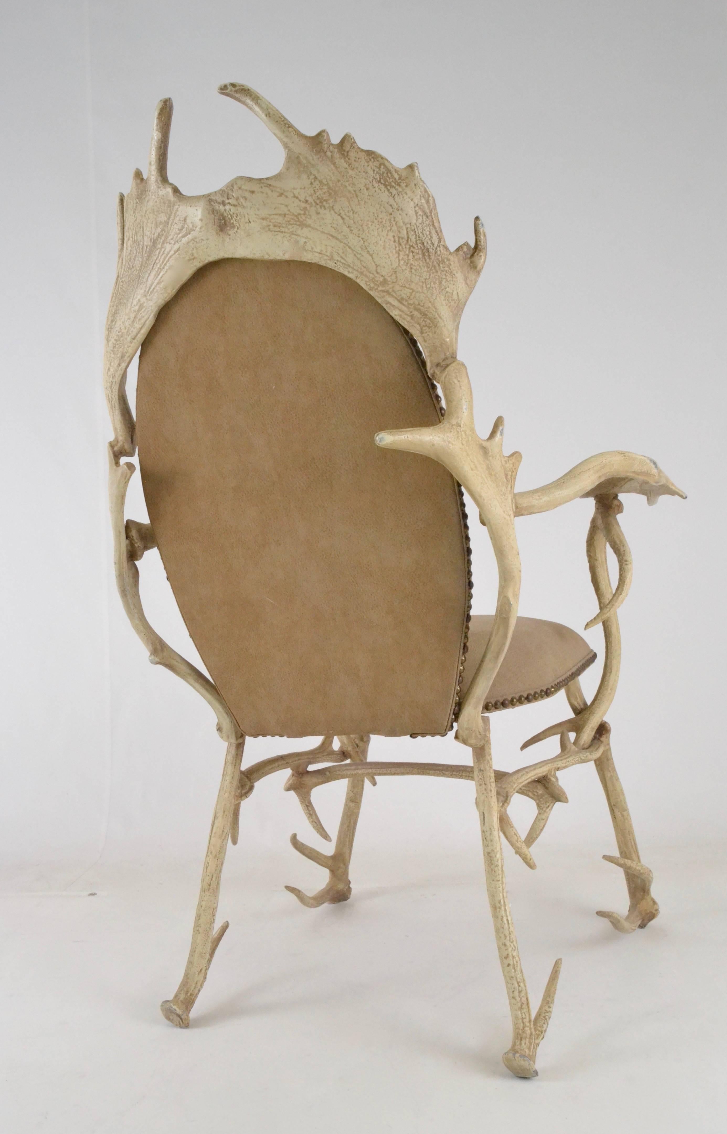 Arthur Court Aluminum Antler Chair, USA, circa 1970s In Good Condition In Norwalk, CT