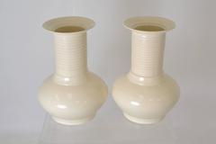 Roy Hamilton Pair of Hand Thrown Creamware Urns