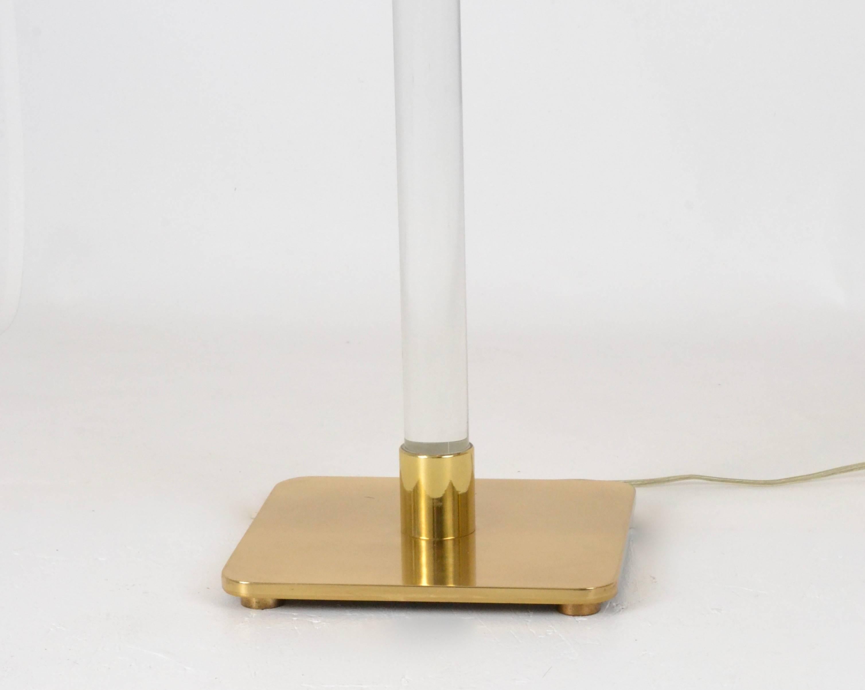 Hansen Glass and Brass Floor Lamp USA, 1970 2