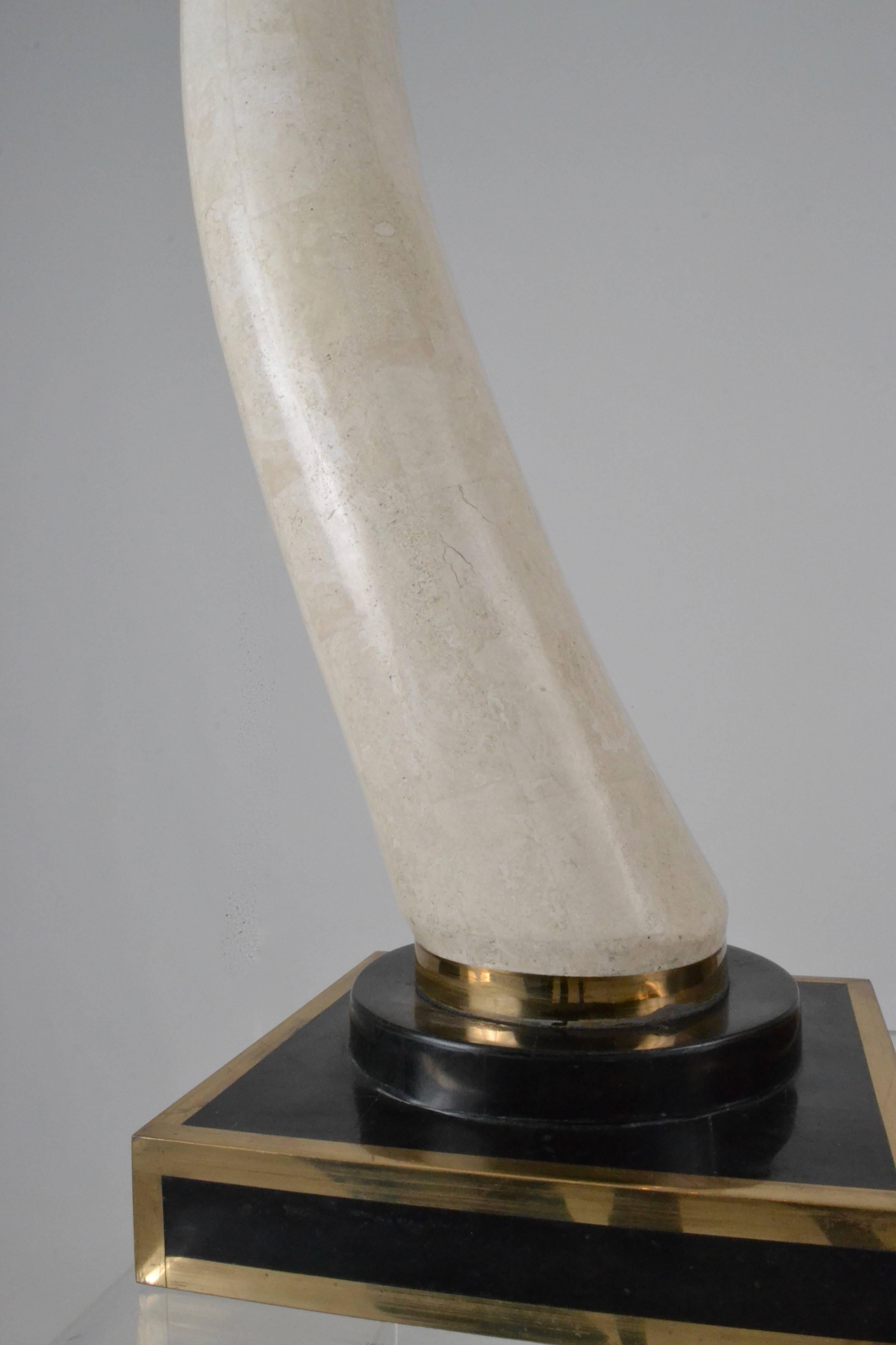 Late 20th Century Pair of Maitland Smith Marble Tusks