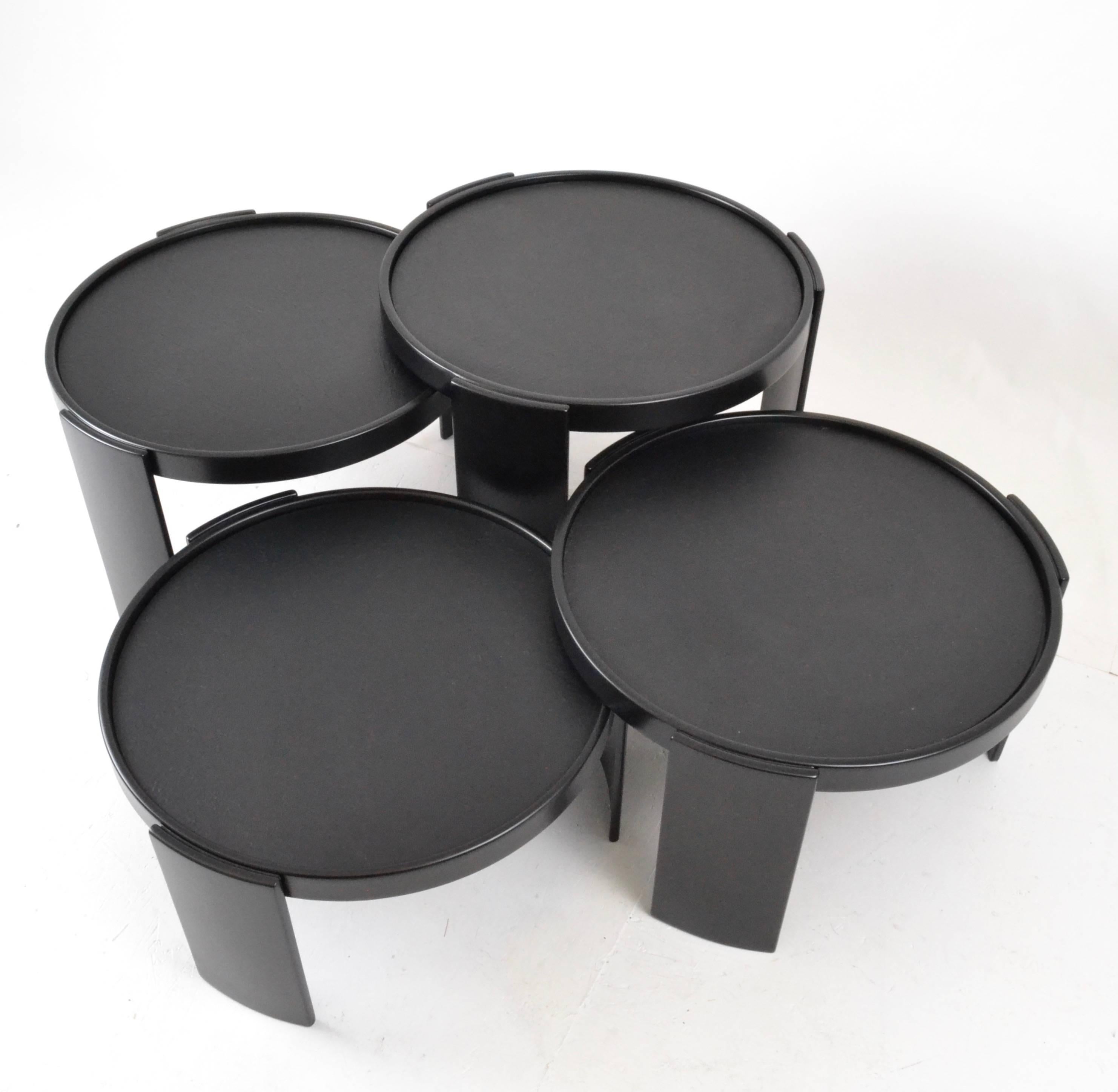 Italian Gianfranco Frattini for Cassina Nesting Tables, Italy, circa 1960s