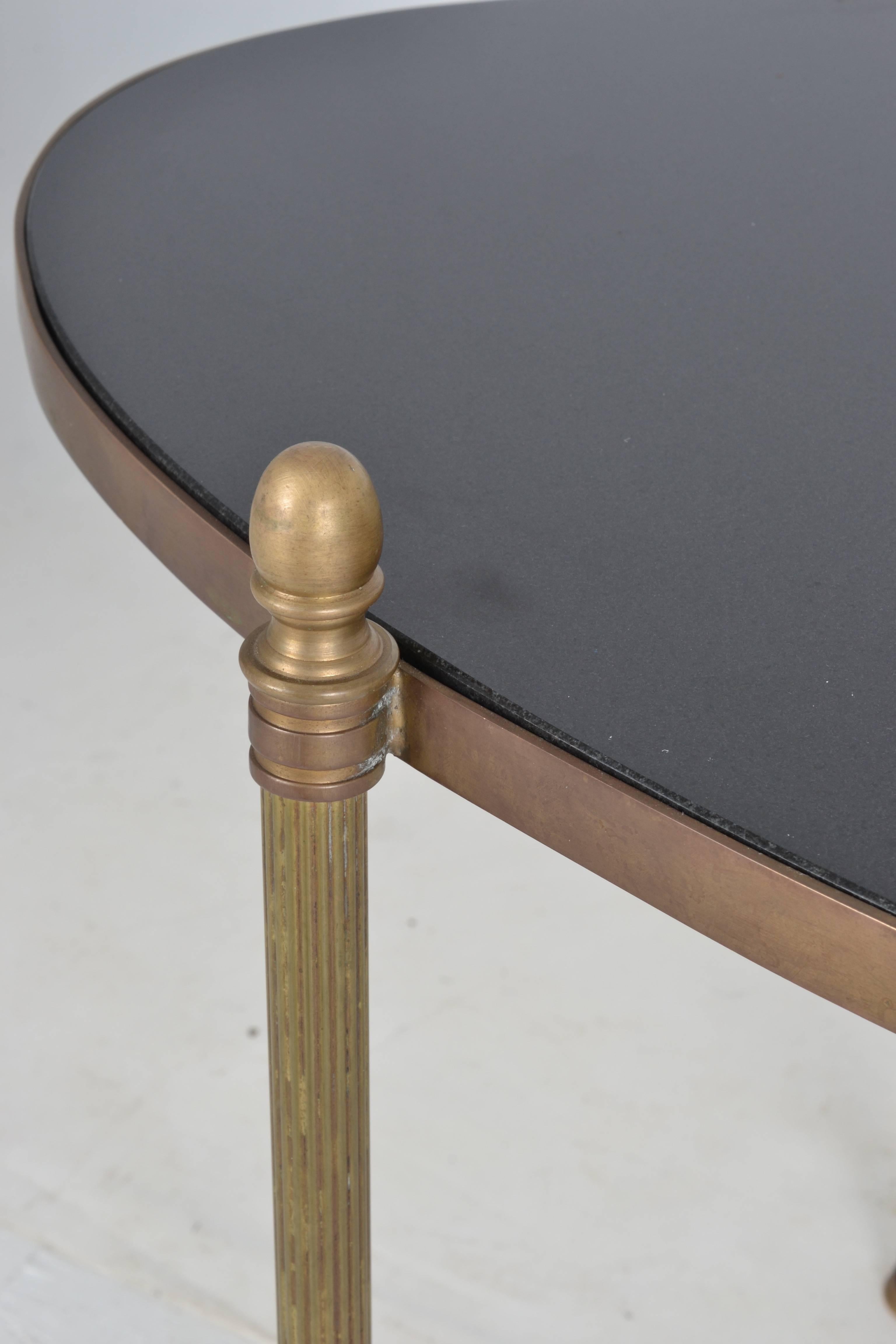 Neoclassical Style Brass and Black Granite Cocktail Table 4