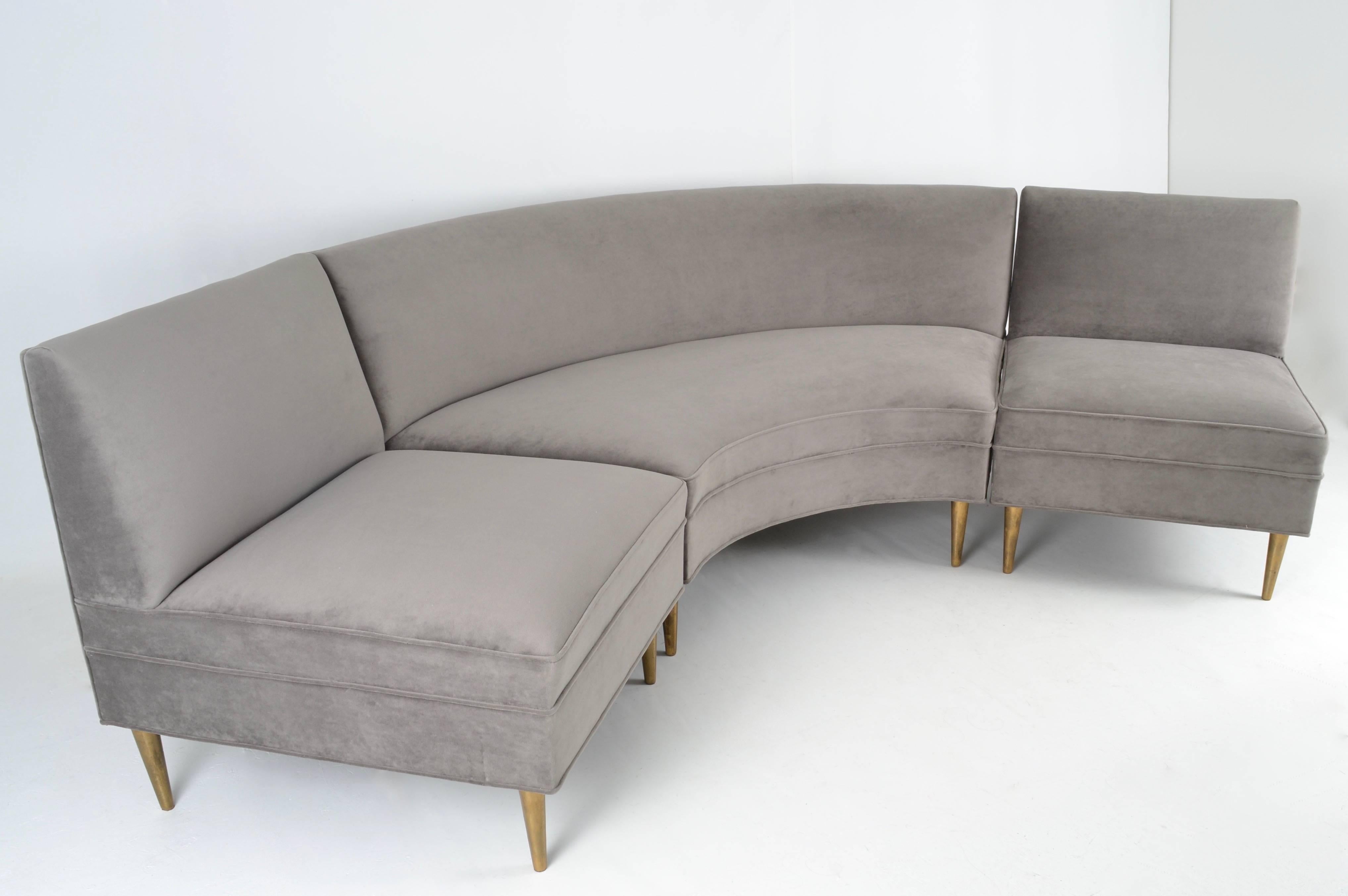 Mid-Century Modern 1950s Sectional Sofa, Three-Pieces