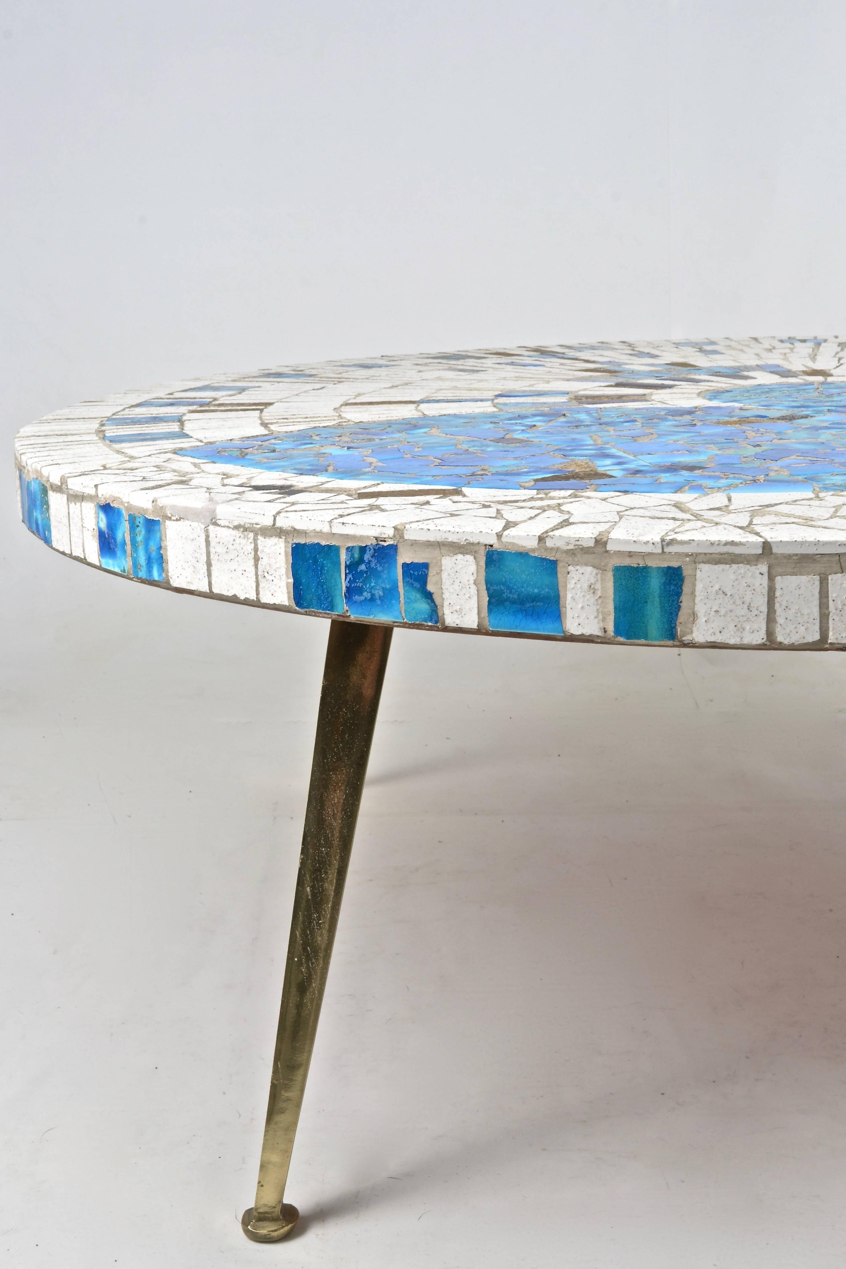 Mid-20th Century Vintage Tile Top Cocktail Table, USA, 1950s