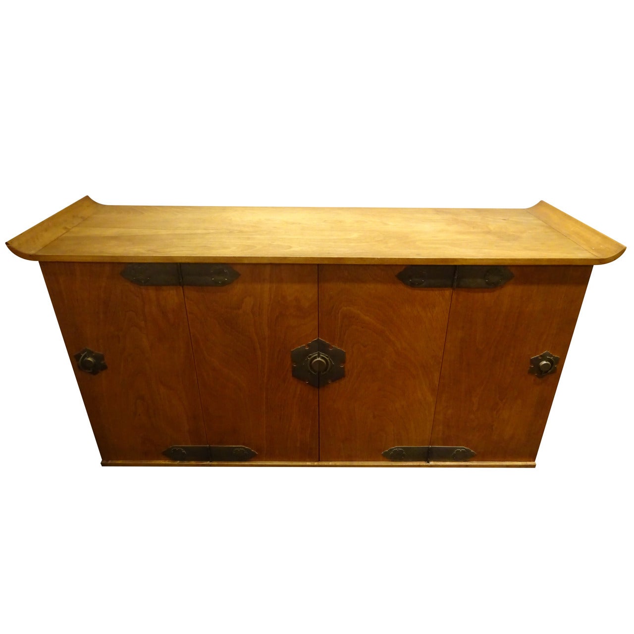 Midcentury Asian Teak Credenza or Sideboard by Mildred Warder For Sale