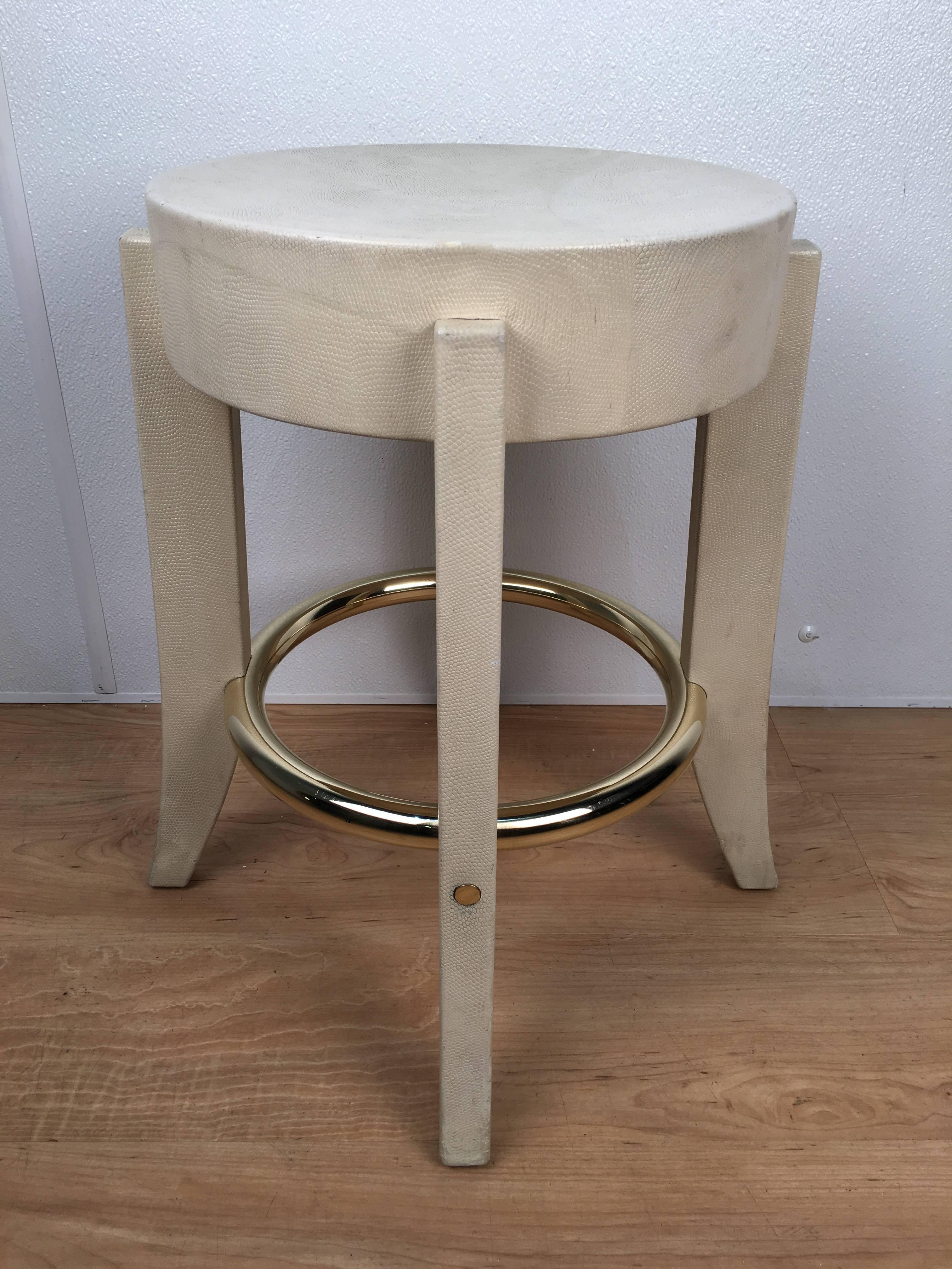 A signed Karl Springer Albino Python side table. Signed 