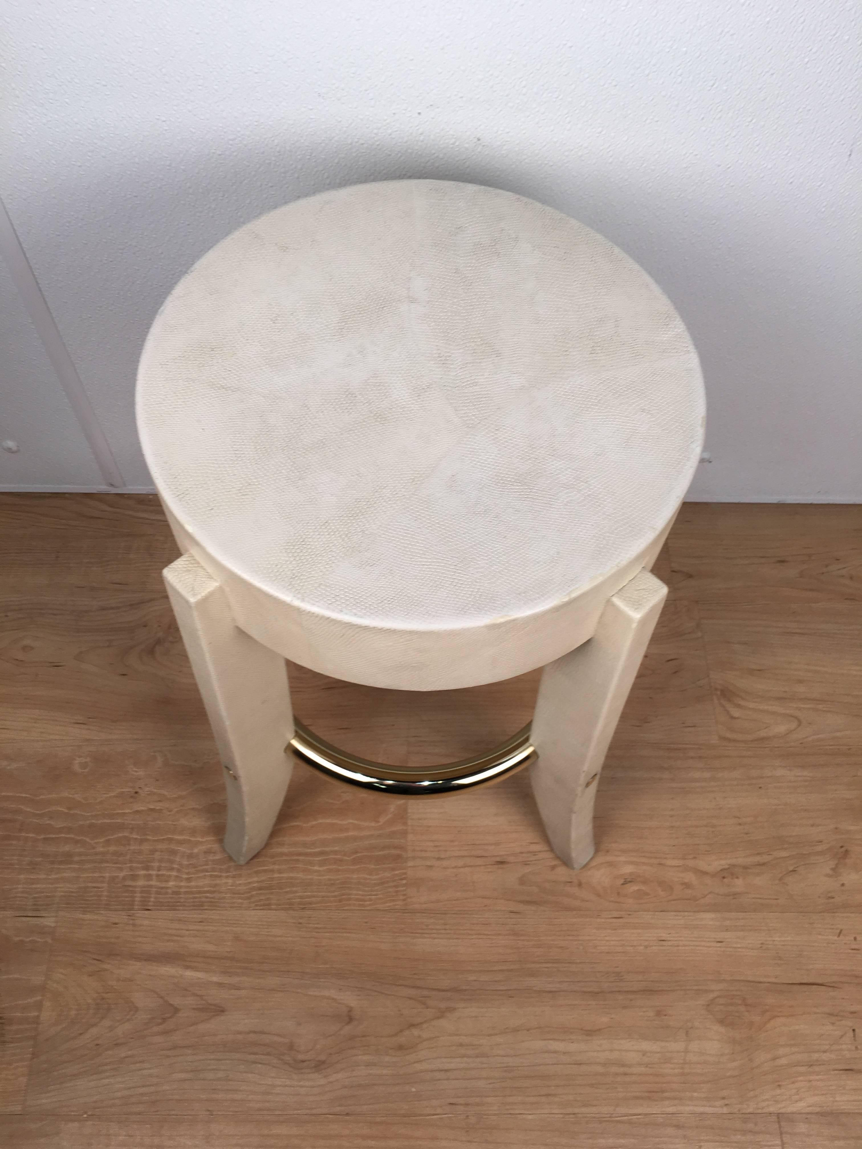 Mid-Century Modern Karl Springer Albino Python Side Table For Sale