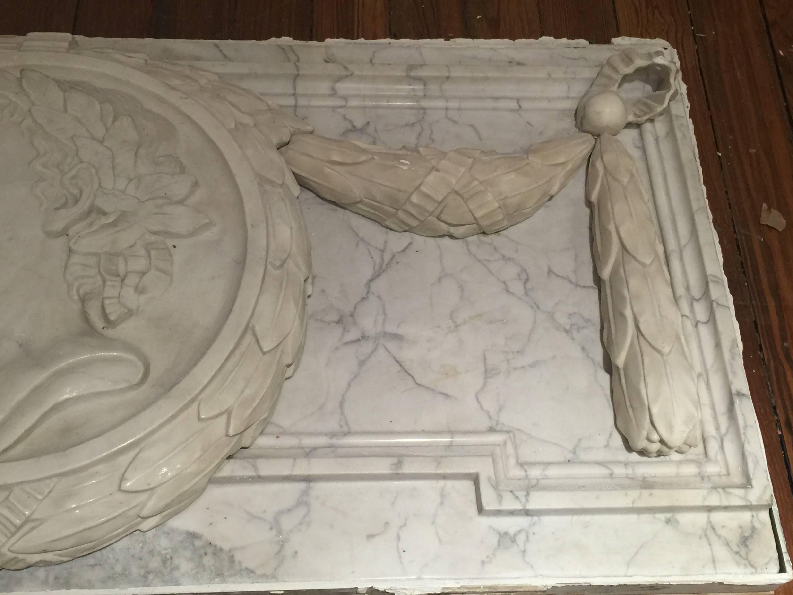 Carved Large Grand Tour Marble Plaque For Sale