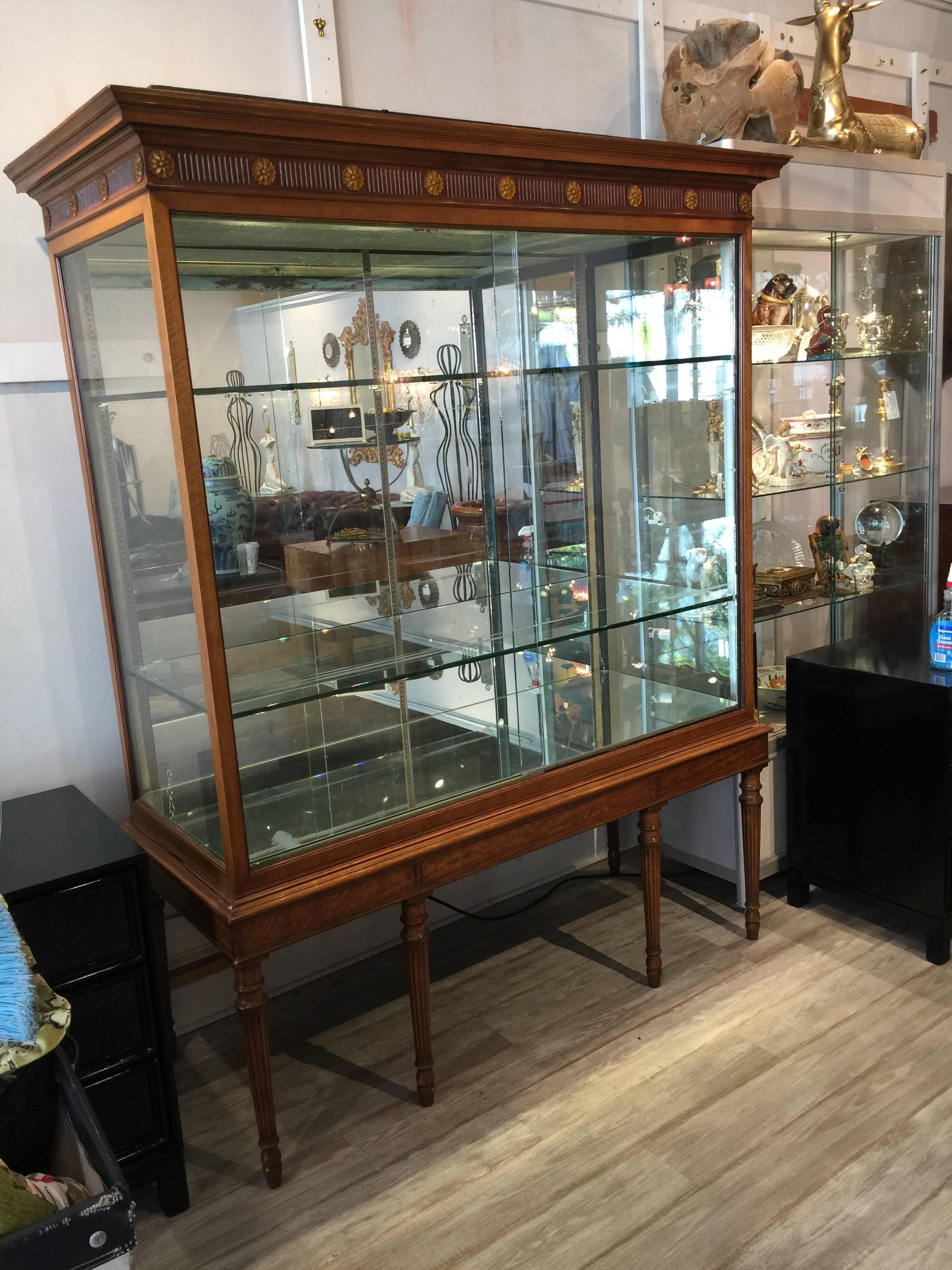 Edwardian Satinwood Display Cabinet For Sale 2