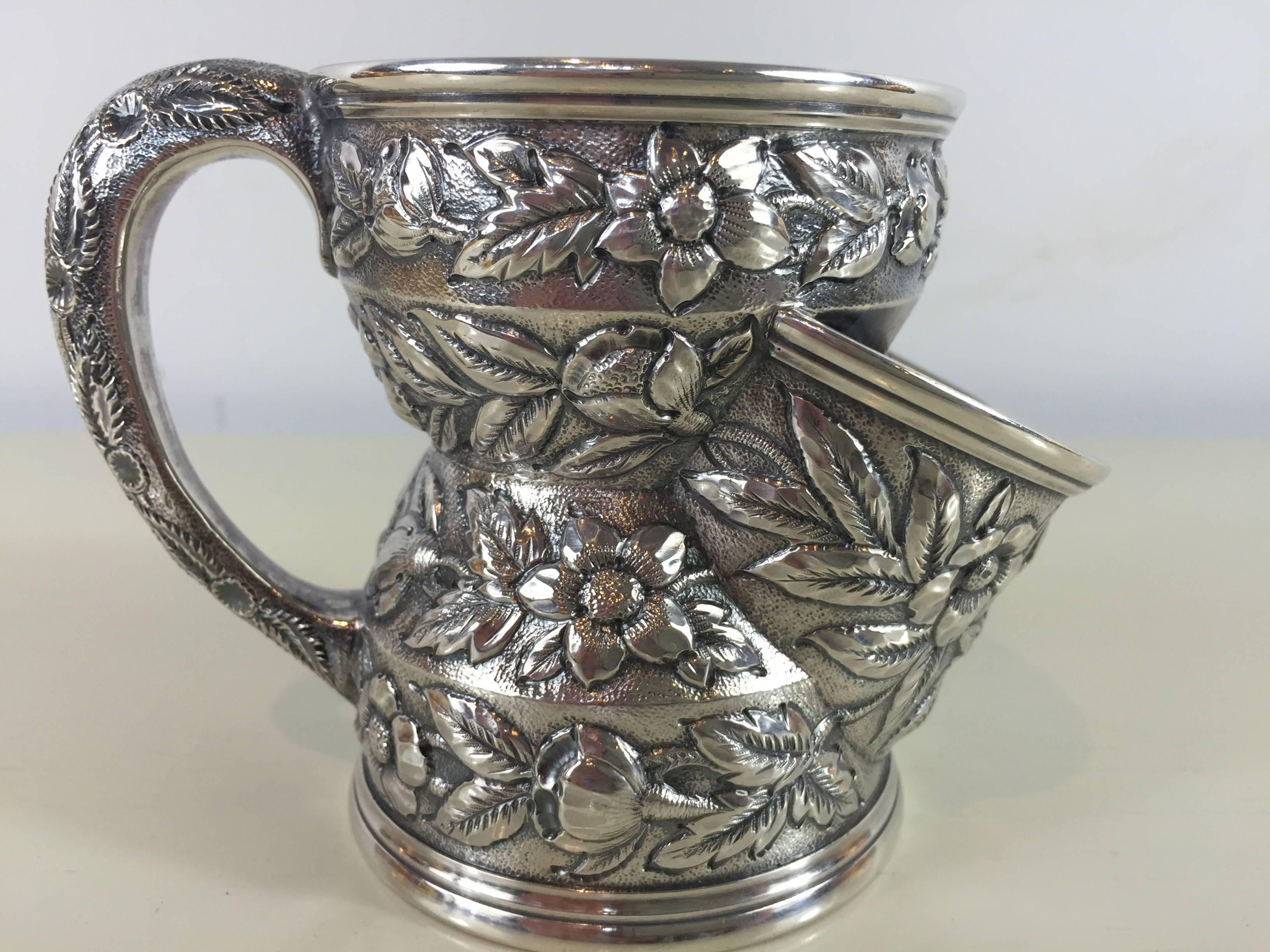 silver shaving mug