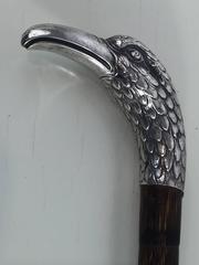 Sterling and Bamboo Eagle Motif Magnifying Glass