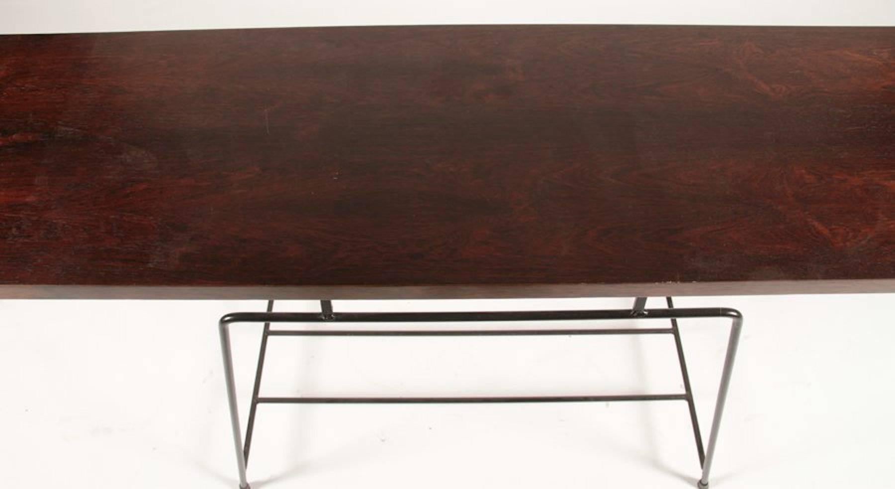 French Modern Rosewood and Iron Console,  after Mategot In Excellent Condition In Atlanta, GA