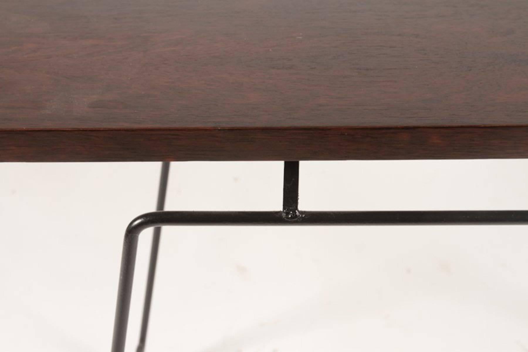 Mid-Century Modern French Modern Rosewood and Iron Console,  after Mategot