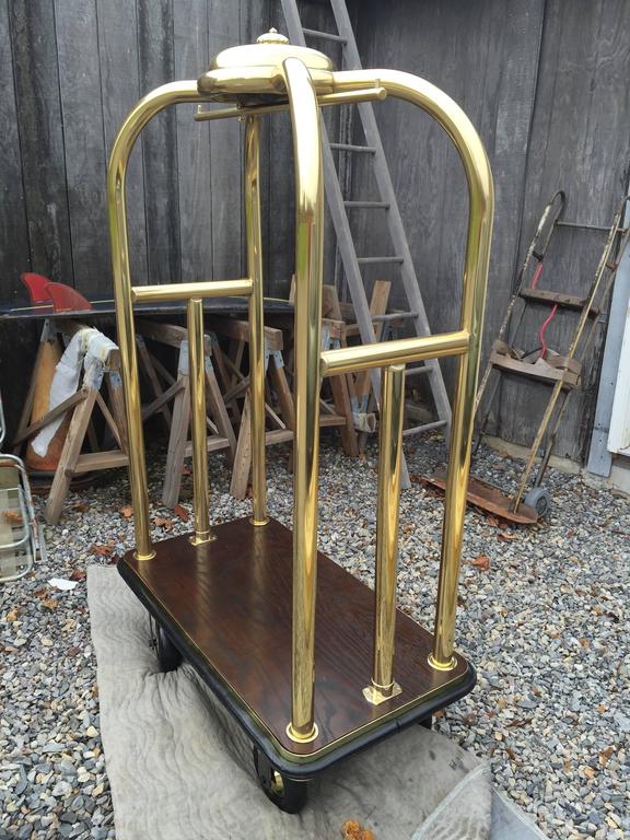 Vintage Brass Hotel Luggage Cart For Sale at 1stdibs