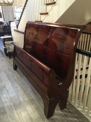 King Size Flame Mahogany Sleigh Bed