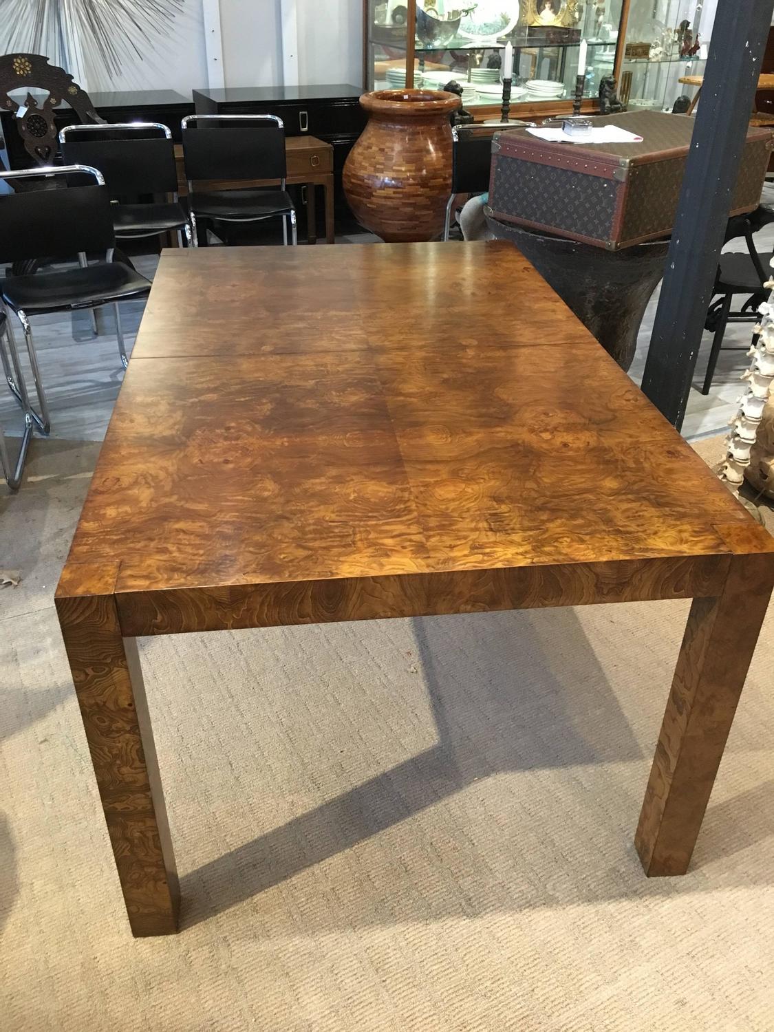 Stunning Milo Baughman Burl Dining Table at 1stdibs