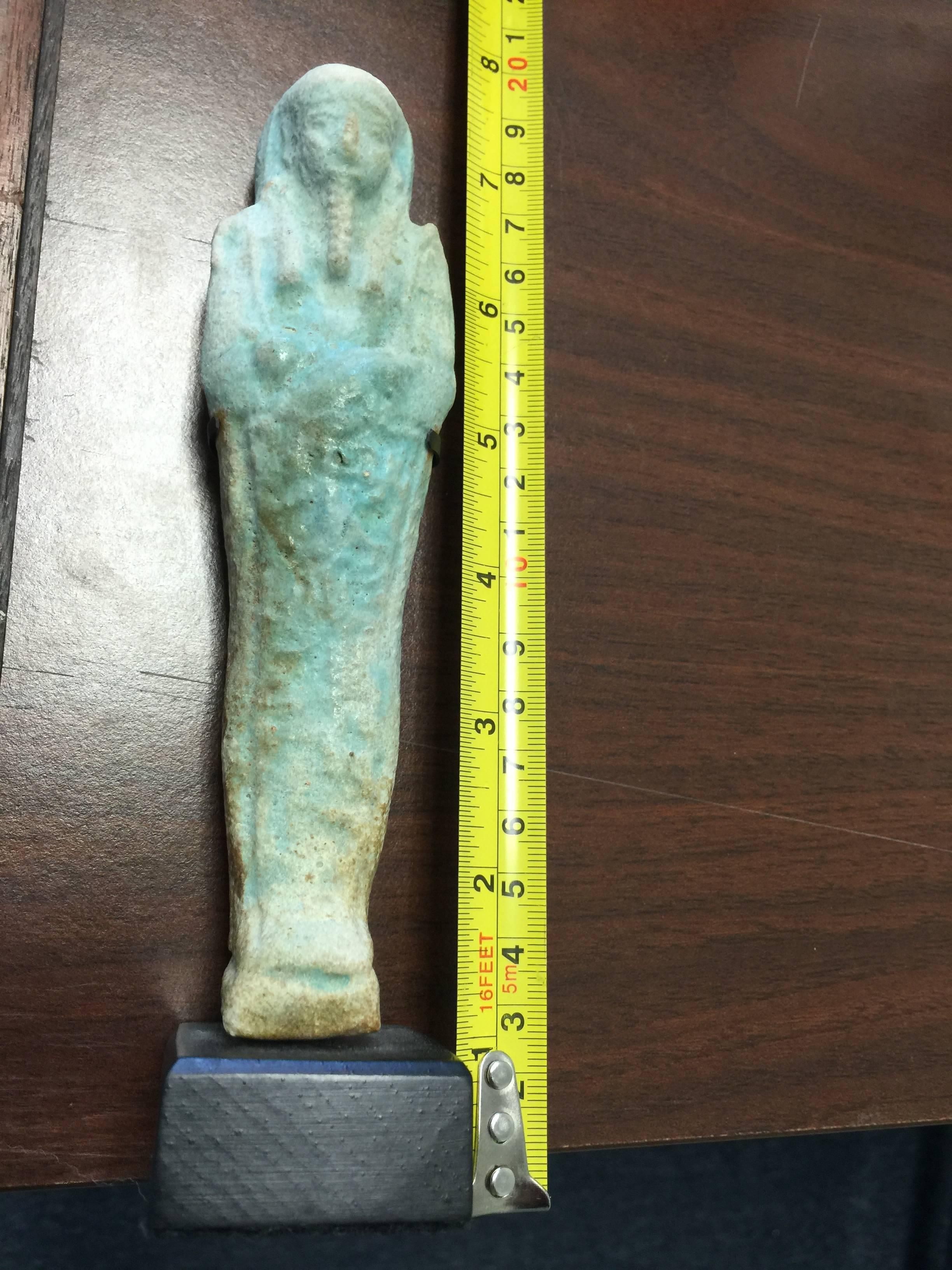 Egyptian Ushabti, Museum Mounted  In Distressed Condition In West Palm Beach, FL