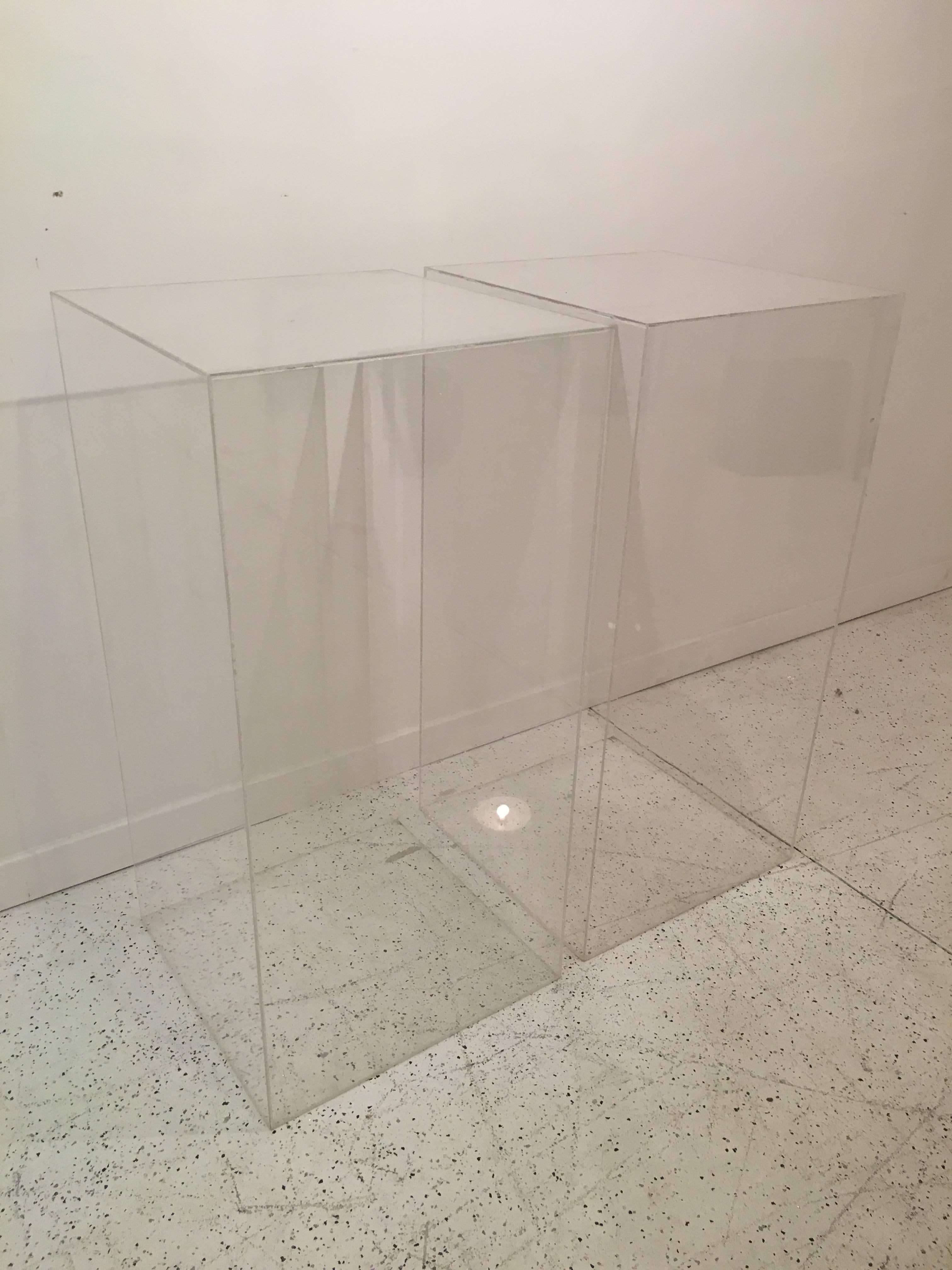 Large Pair of Lucite Pedestals, each one with 19.5