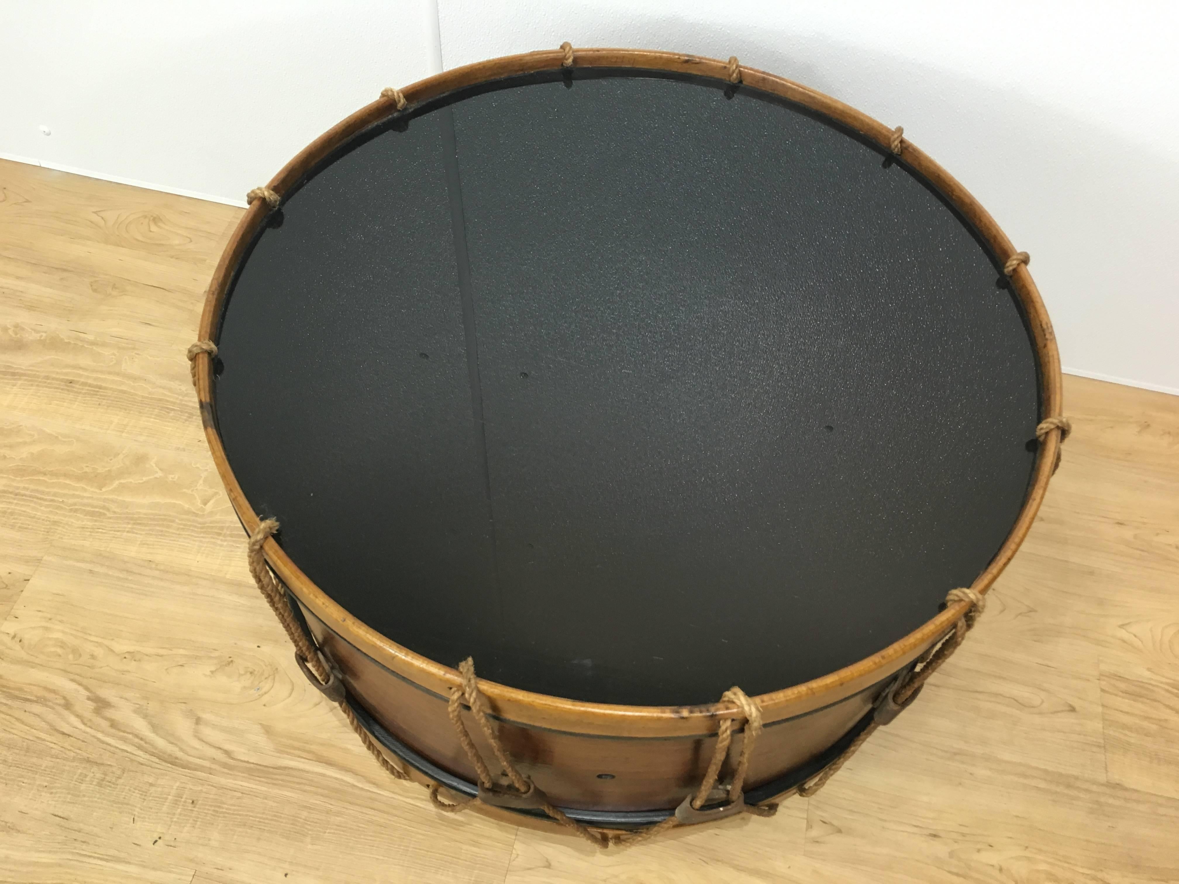 American United States Military Drum Cocktail Table